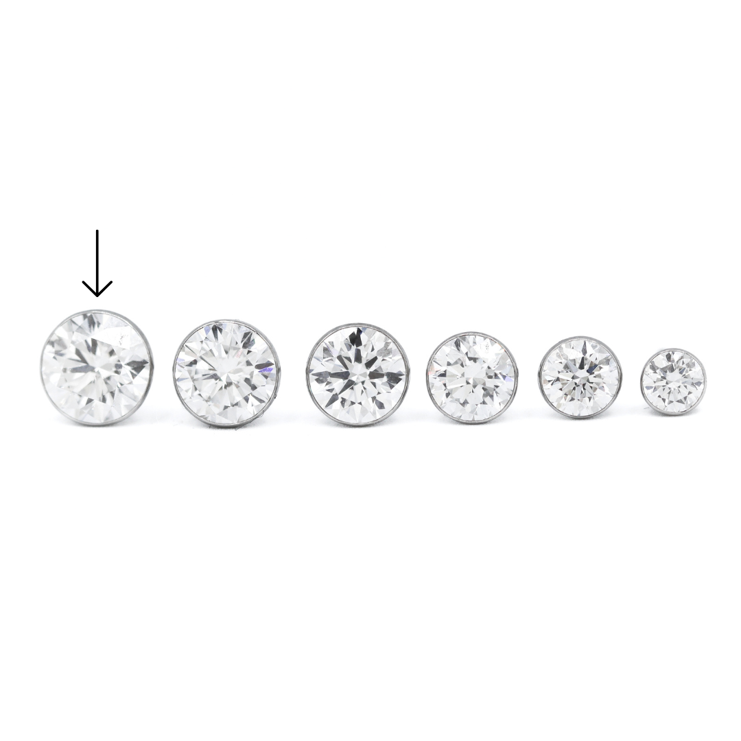 14K White Gold 3CTW. Bezel-Set Lab-Grown Diamond Martini Stud Earrings