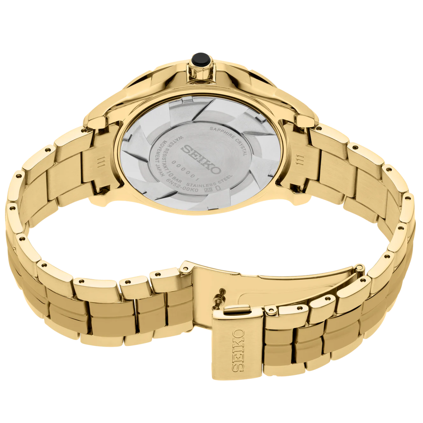 Gold Seiko watch on a white background