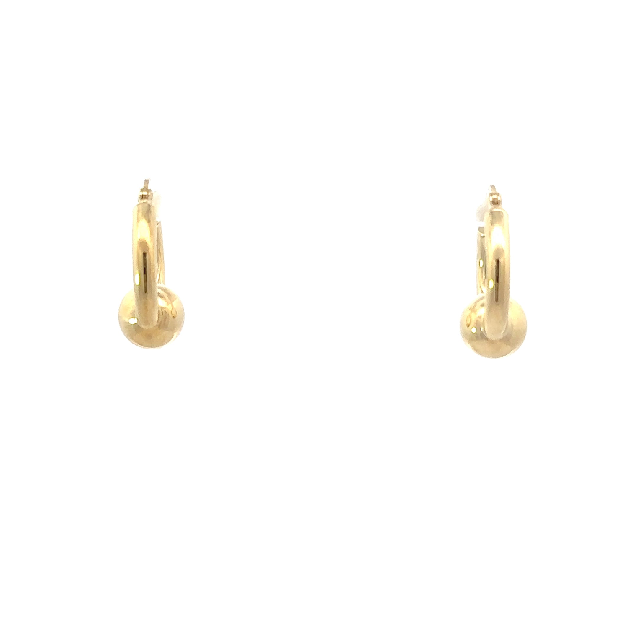 14K Yellow Gold Ball Detail Mini Hoop Earrings