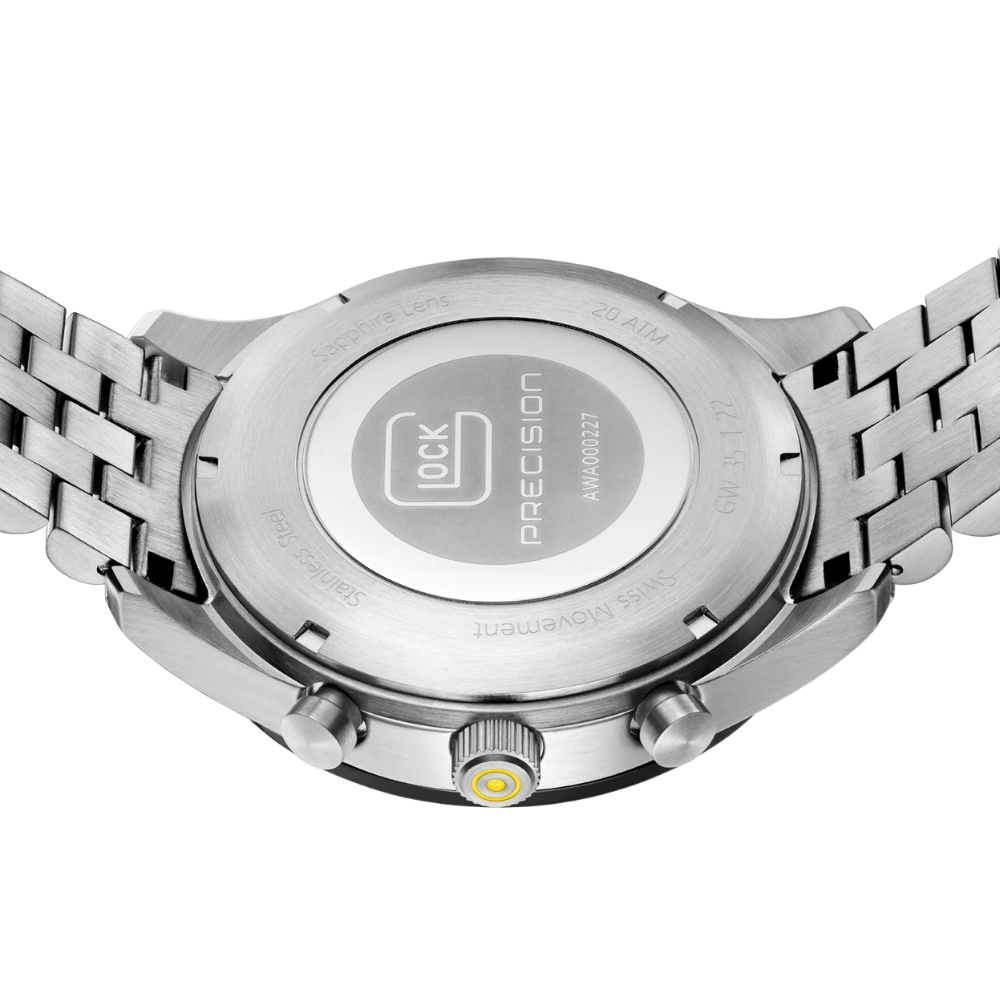 GLOCK Precision Silver-Tone Stainless Steel Chronograph Watch