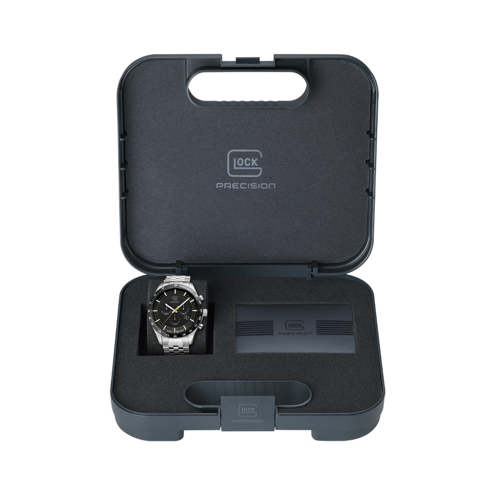 GLOCK Precision Silver-Tone Stainless Steel Chronograph Watch