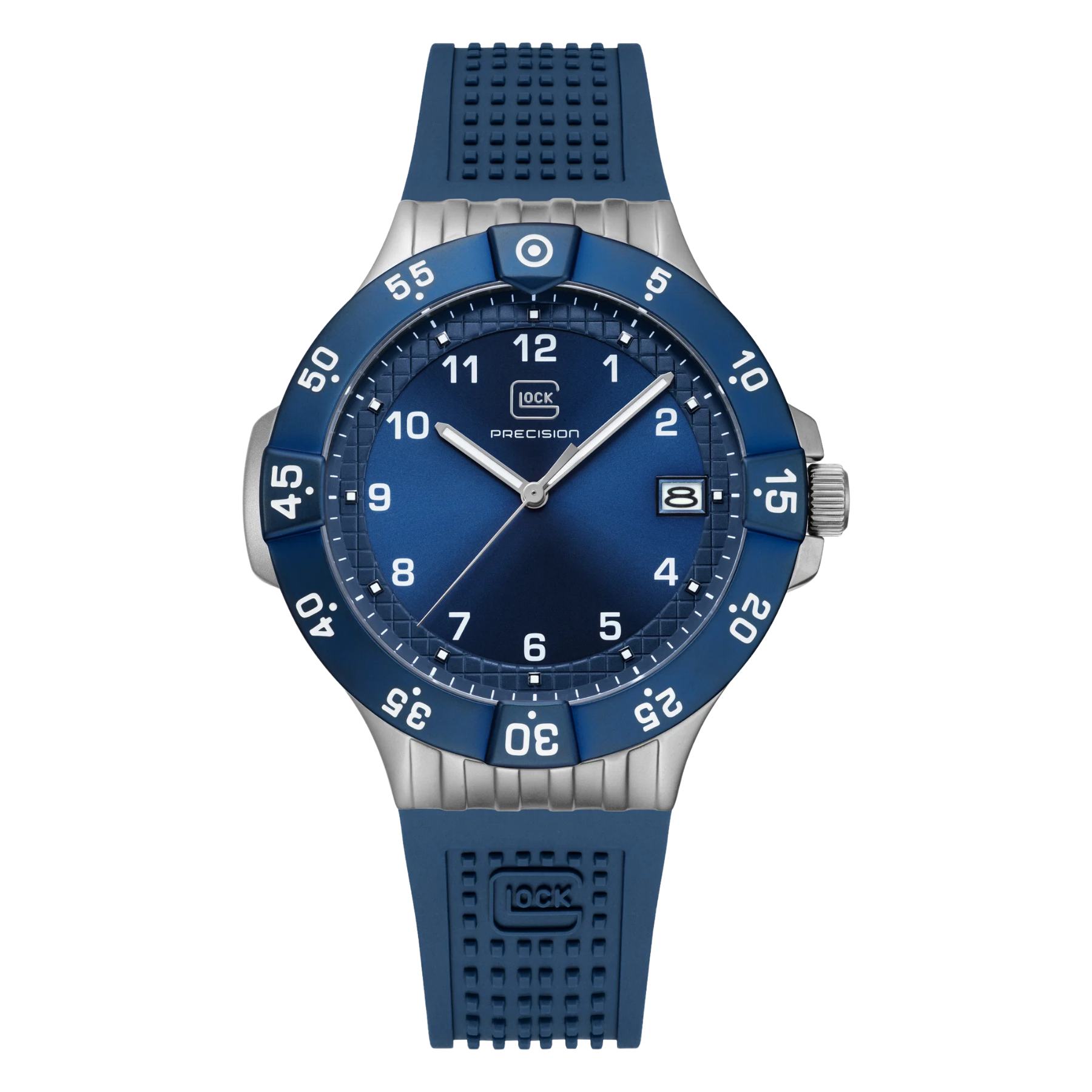 Glock Watch Super Sale - Stainless Steel Case with Dark Blue Face and Silicone Strap (GW-15-5-22)