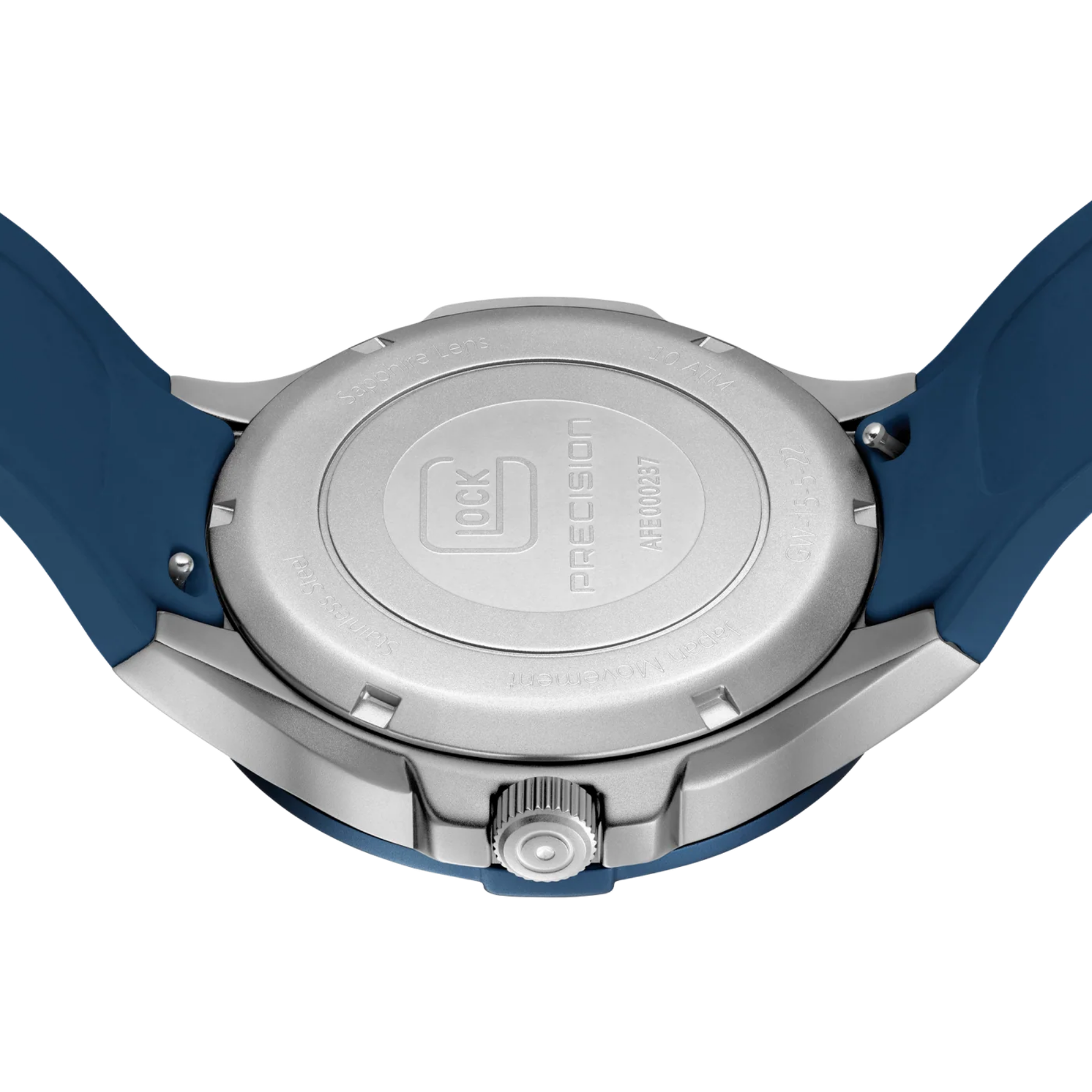 Glock Watch Super Sale - Stainless Steel Case with Dark Blue Face and Silicone Strap (GW-15-5-22)