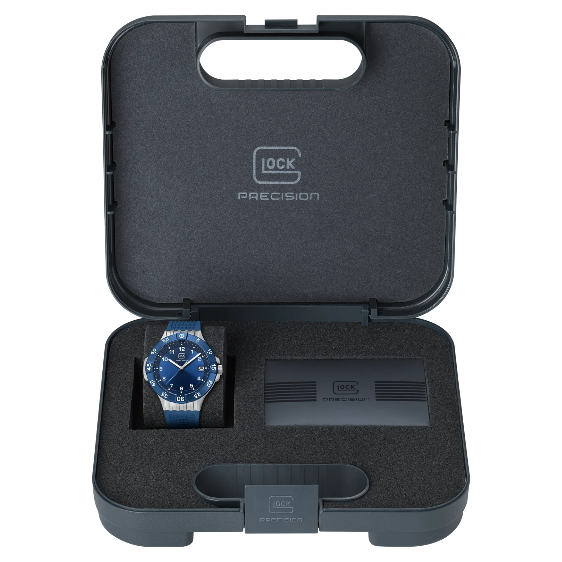 Glock Watch Super Sale - Stainless Steel Case with Dark Blue Face and Silicone Strap (GW-15-5-22)