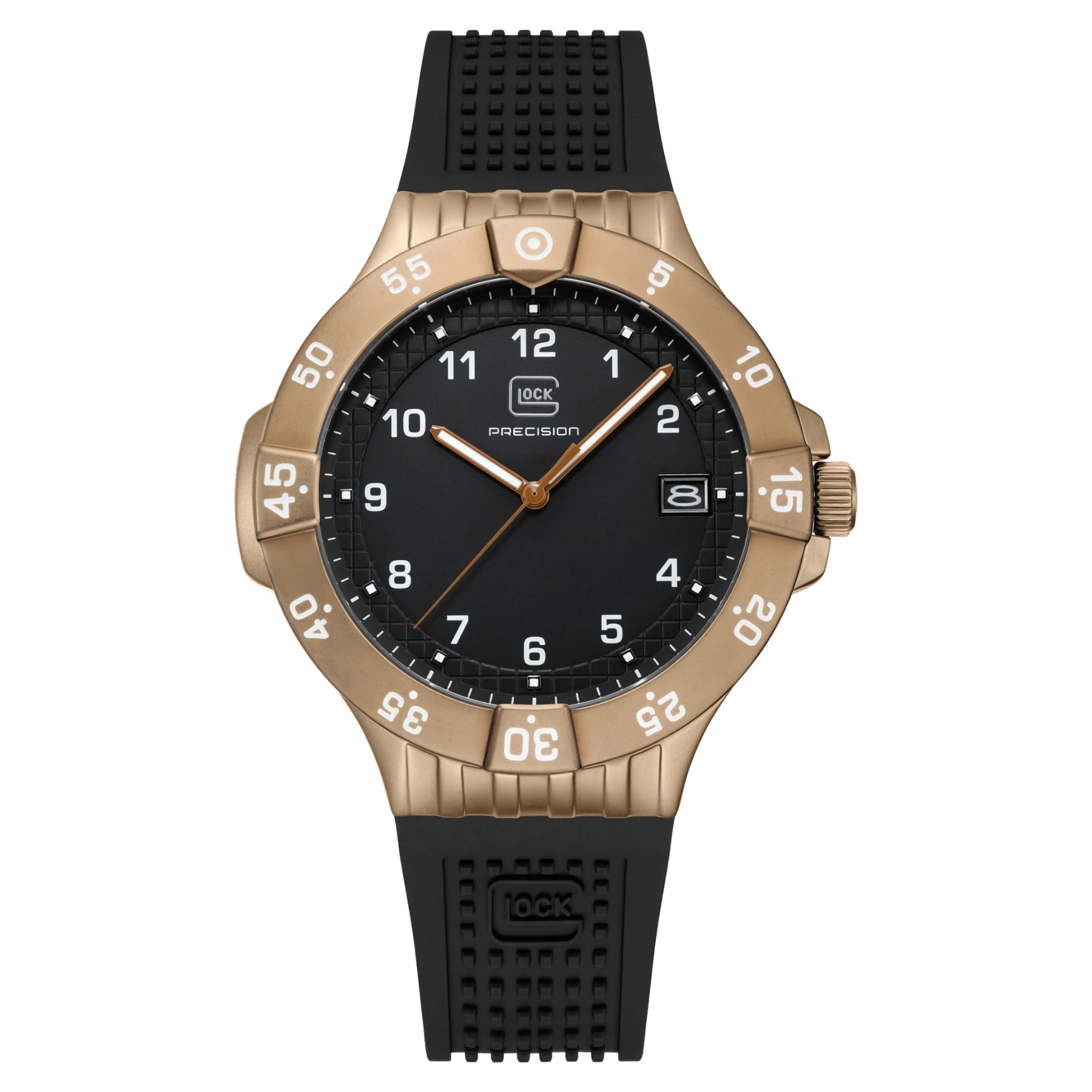 GLOCK Watch Super Sale - Coyote Tone Stainless Steel Black Dial with Silicone Band (GW-15-7-22)
