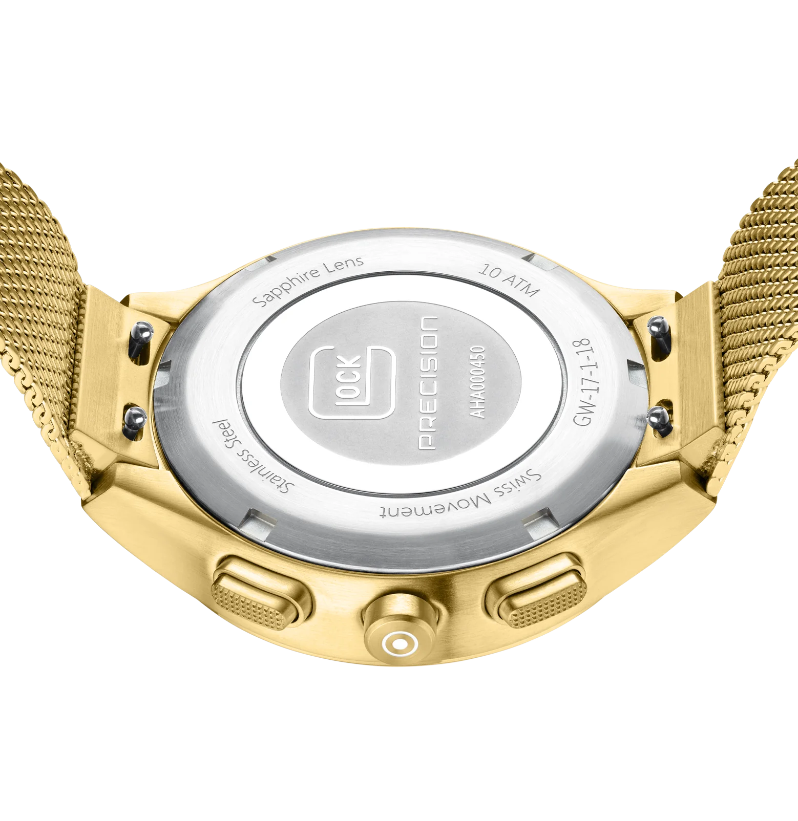 Gold Tone Stainless Steel Glock Watch