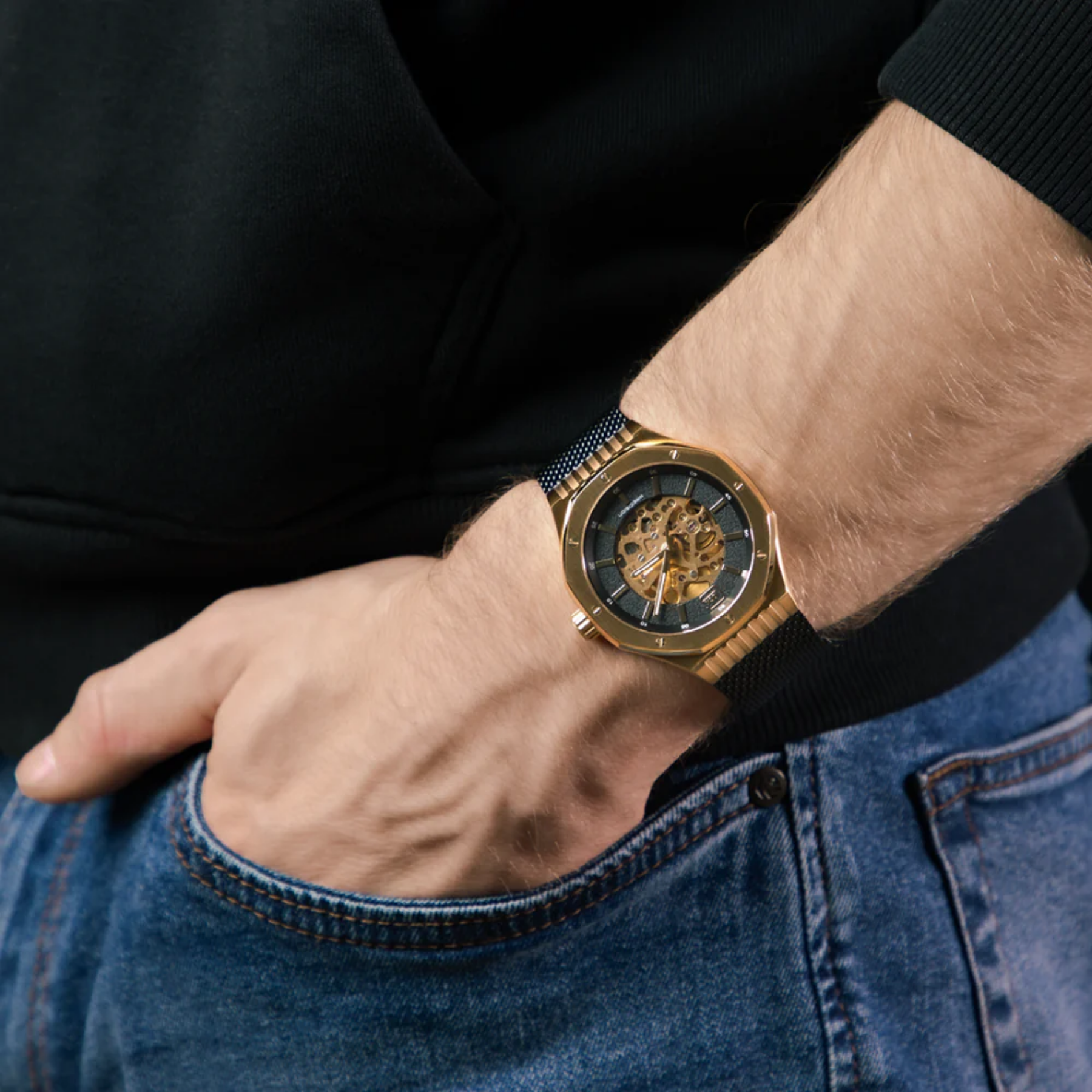 GLOCK Watch Super Sale - Two-Tone Black & Gold-Tone Stainless Steel Automatic (GW-21-1-24)