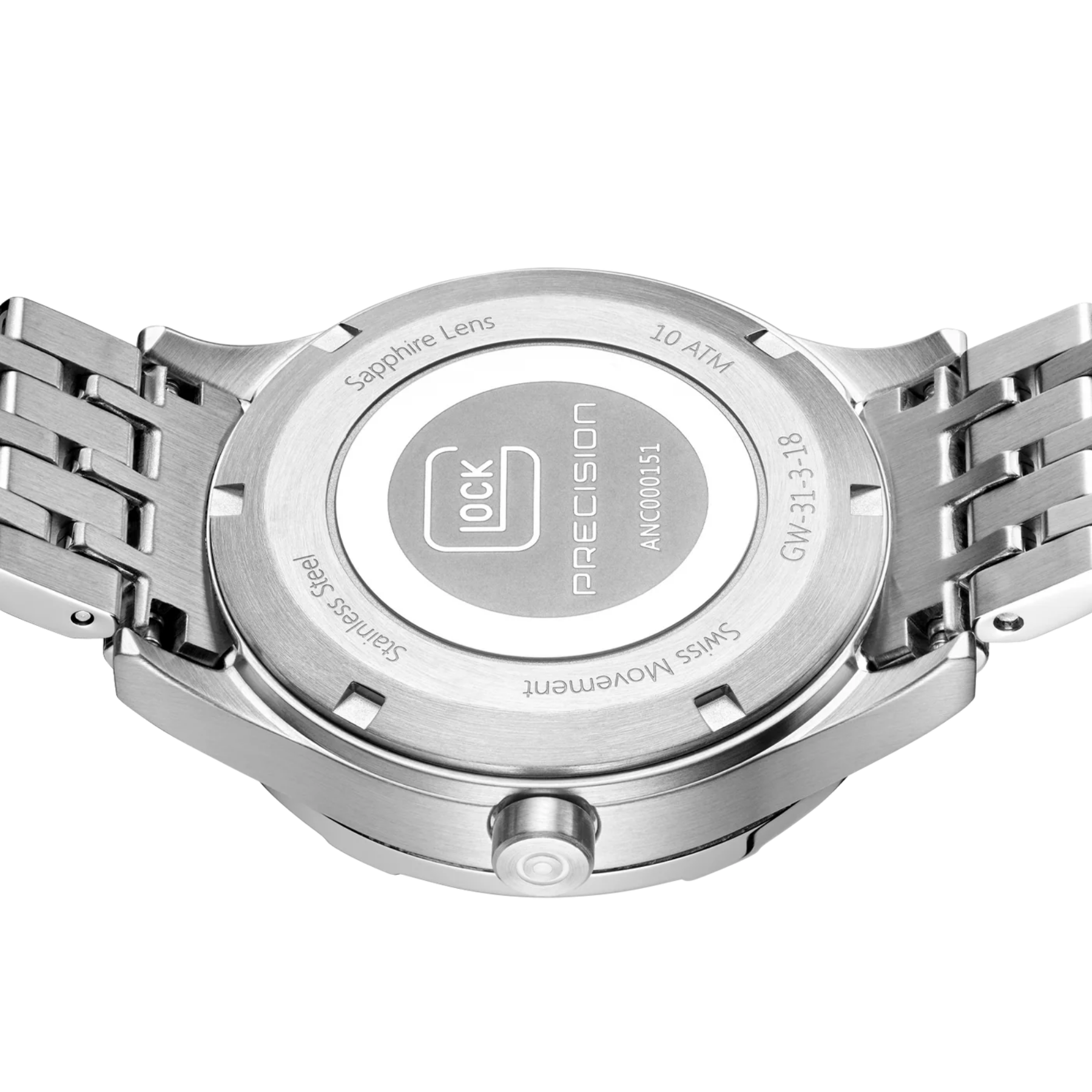 GLOCK Watch Super Sale - Stainless Steel Mother of Pearl Dial Watch (GW-31-3-18)