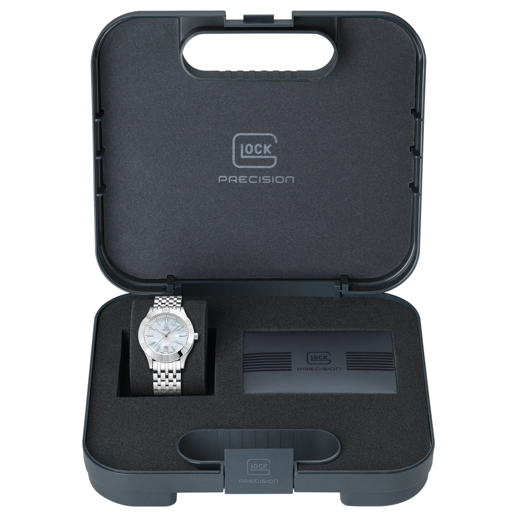 GLOCK Watch Super Sale - Stainless Steel Mother of Pearl Dial Watch (GW-31-3-18)