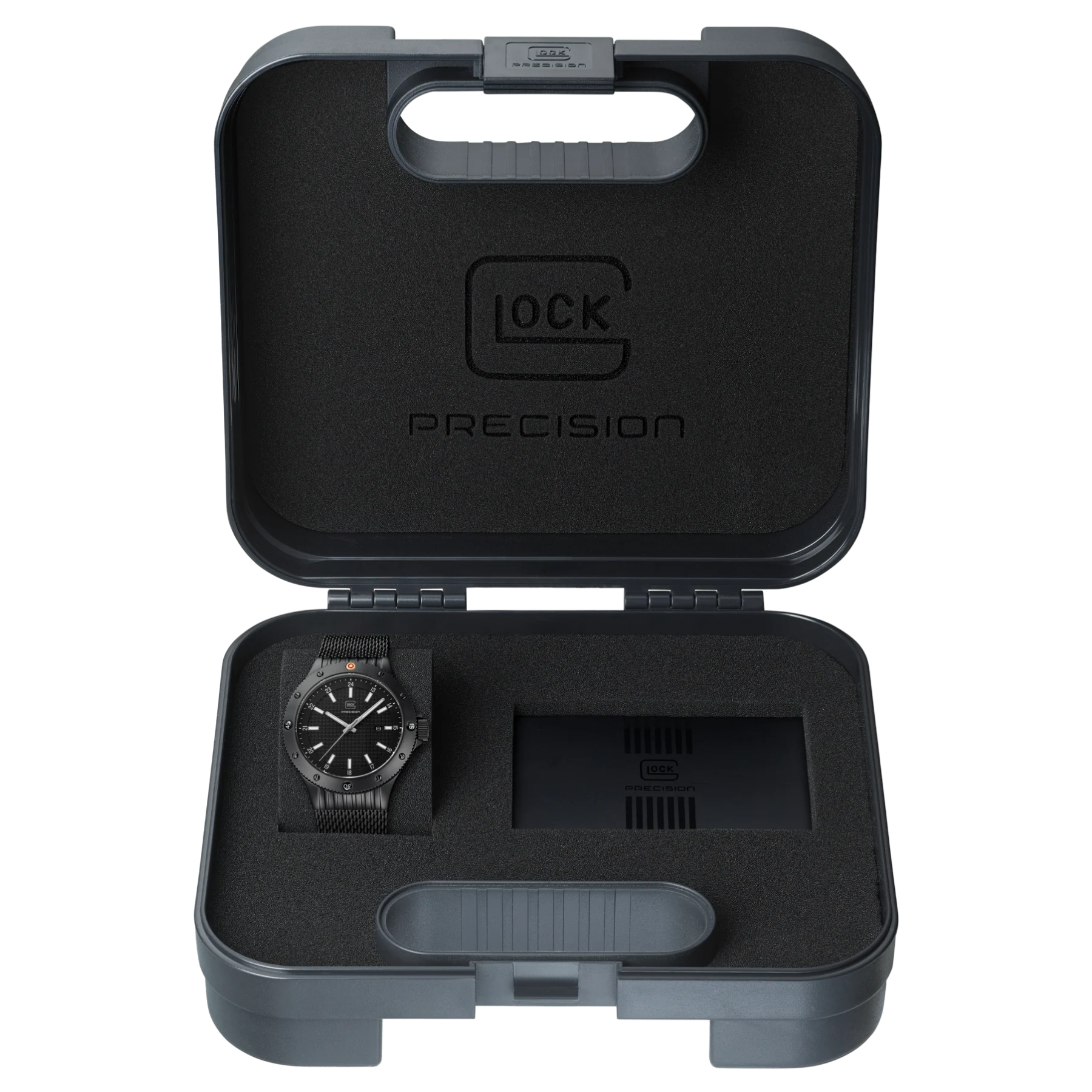 GLOCK Watch Super Sale - Black Stainless Steel Japanese Movement with Mesh Strap (GW-33-1-24)