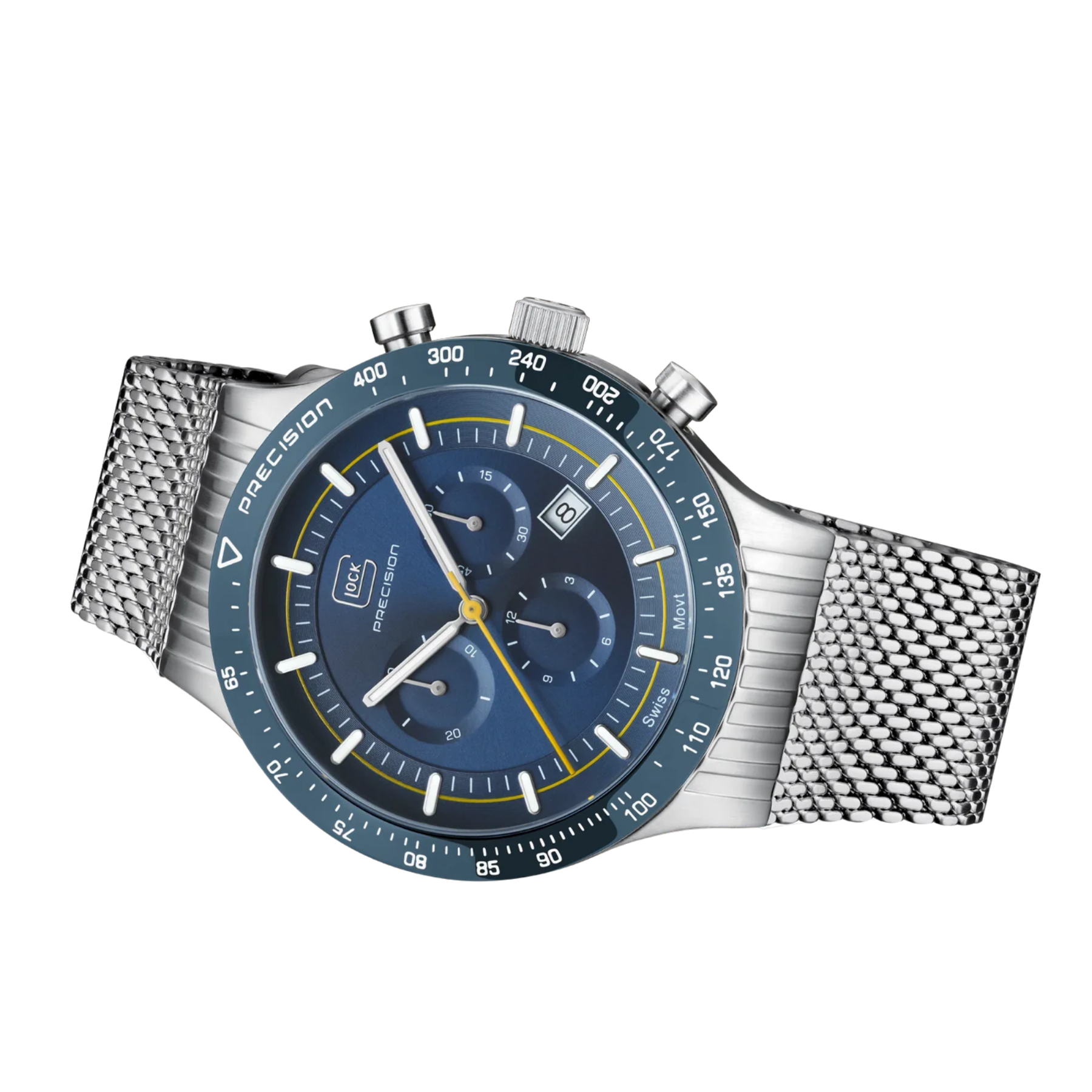 GLOCK Watch Super Sale - Stainless Steel Blue Face Precision Watch (GW-34-3-24)
