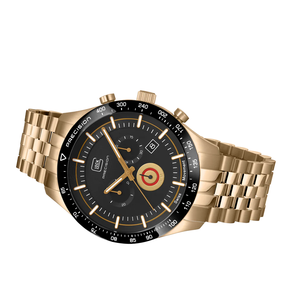 Brushed Coyote Stainless Steel Chronograph Swiss Quartz Glock Watch