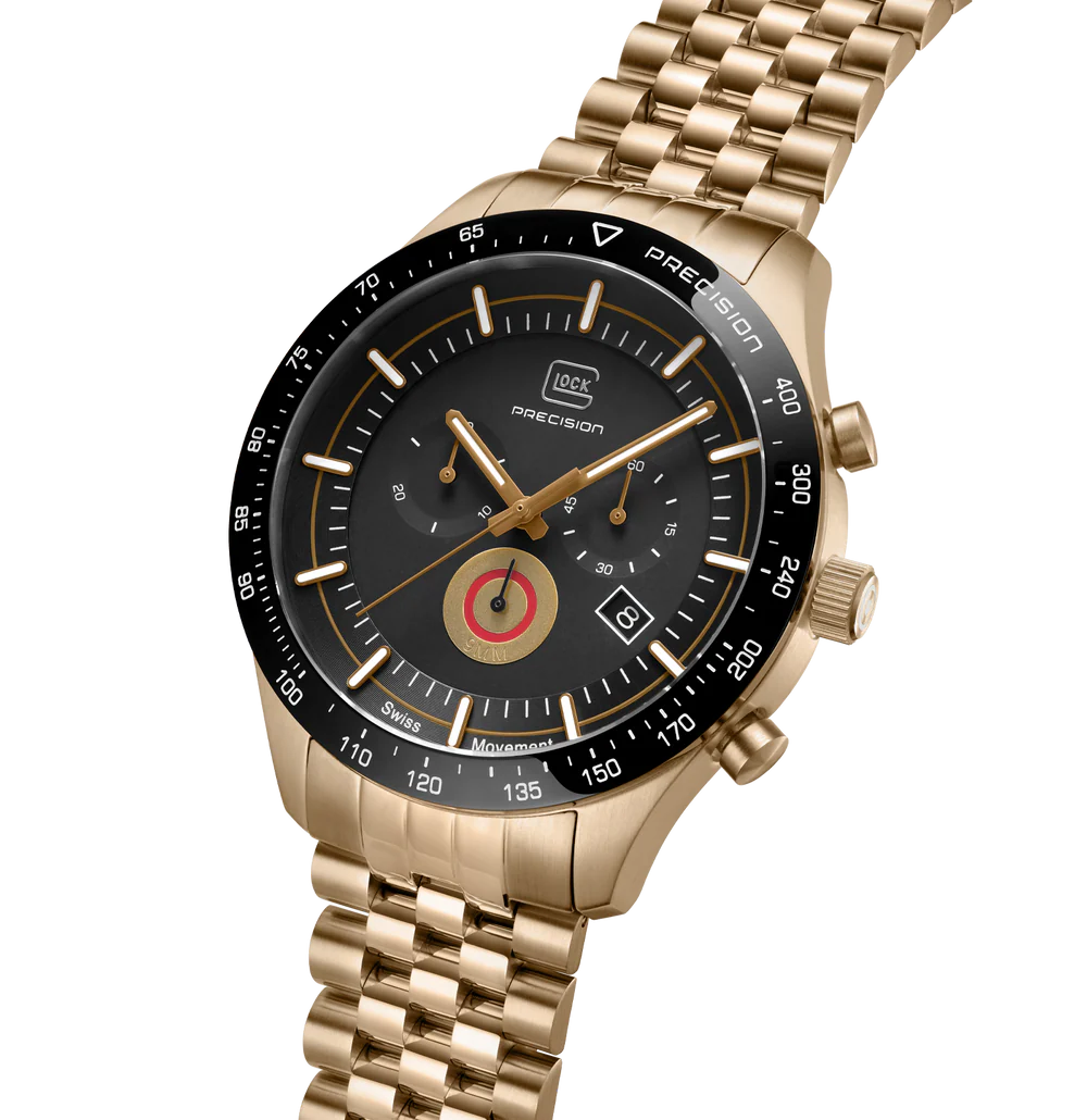 Brushed Coyote Stainless Steel Chronograph Swiss Quartz Glock Watch