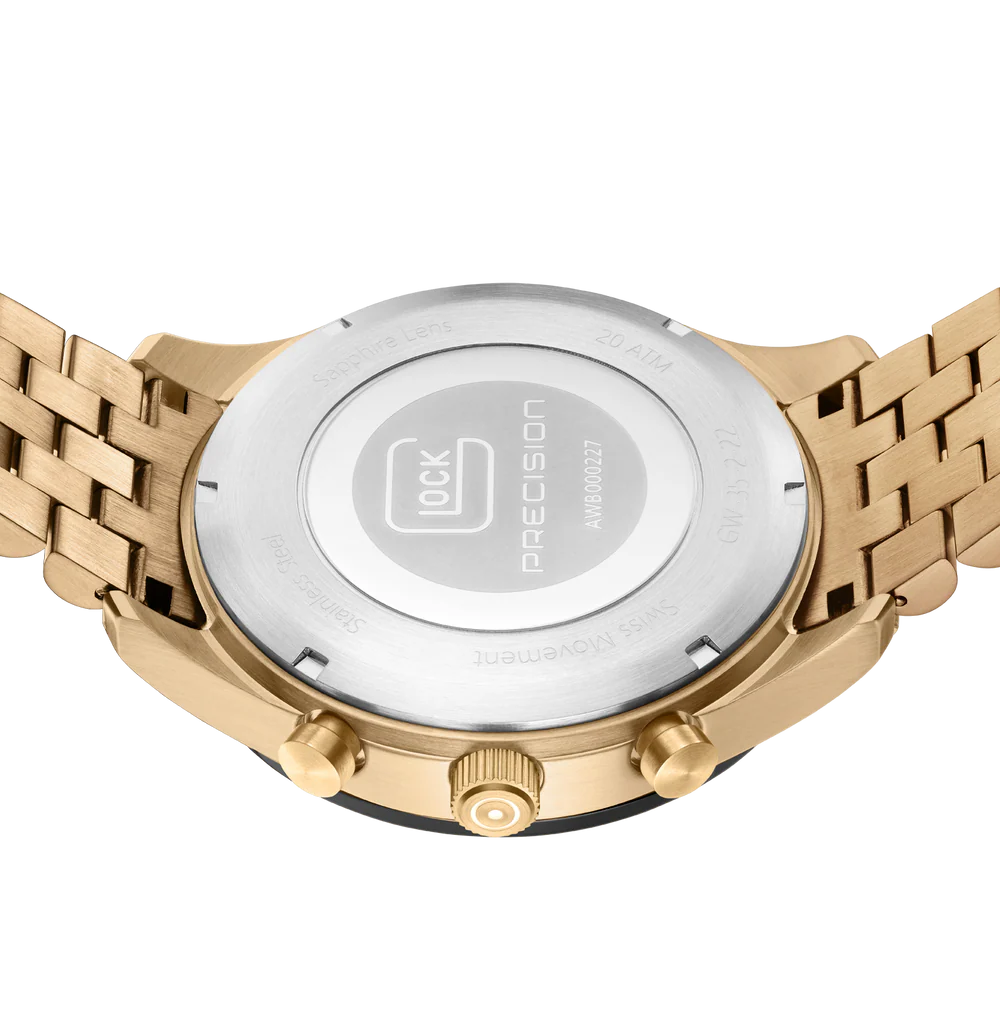 Brushed Coyote Stainless Steel Chronograph Swiss Quartz Glock Watch