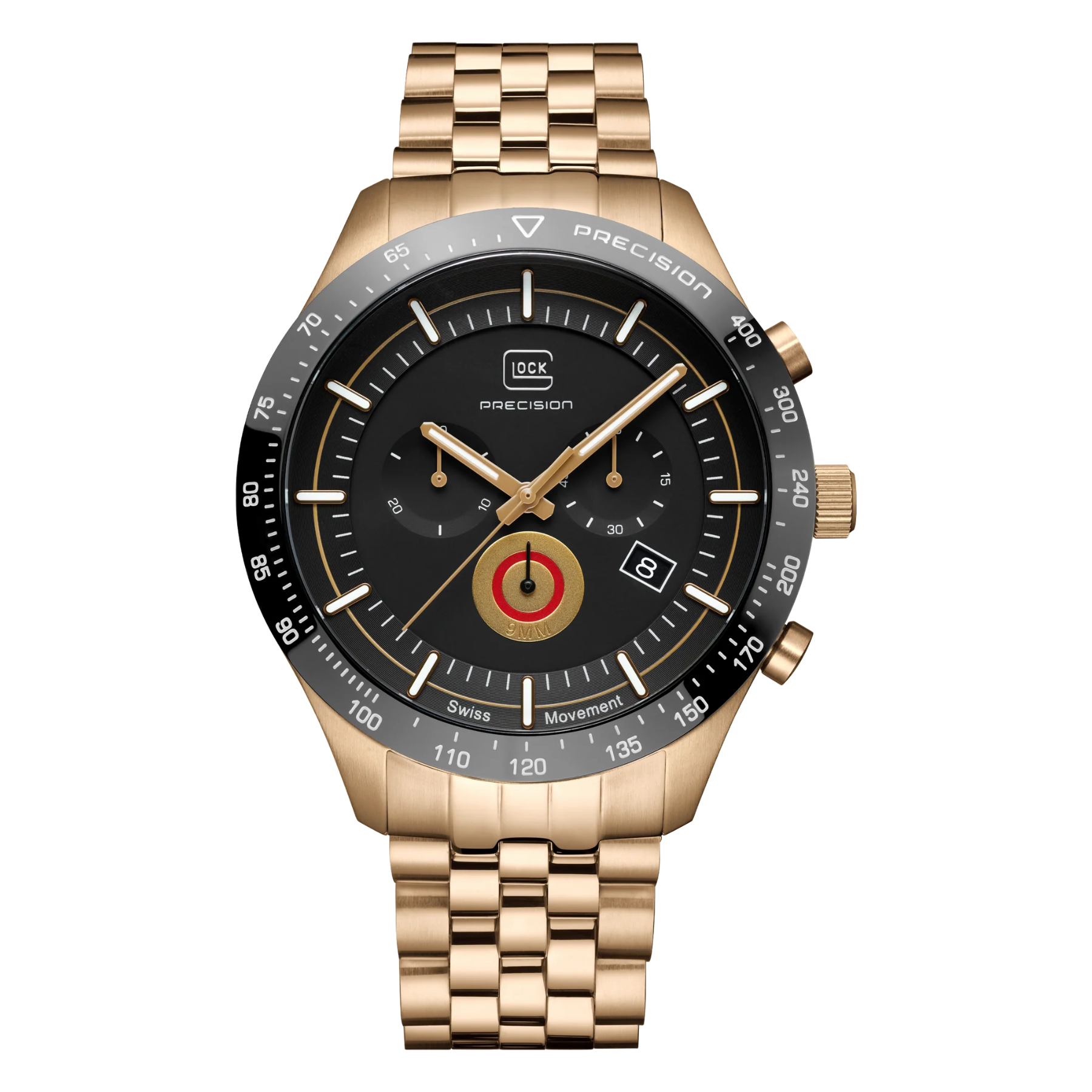 GLOCK Watch Super Sale- Brushed Coyote Stainless Steel Chronograph Swiss Quartz (GW-35-2-22)