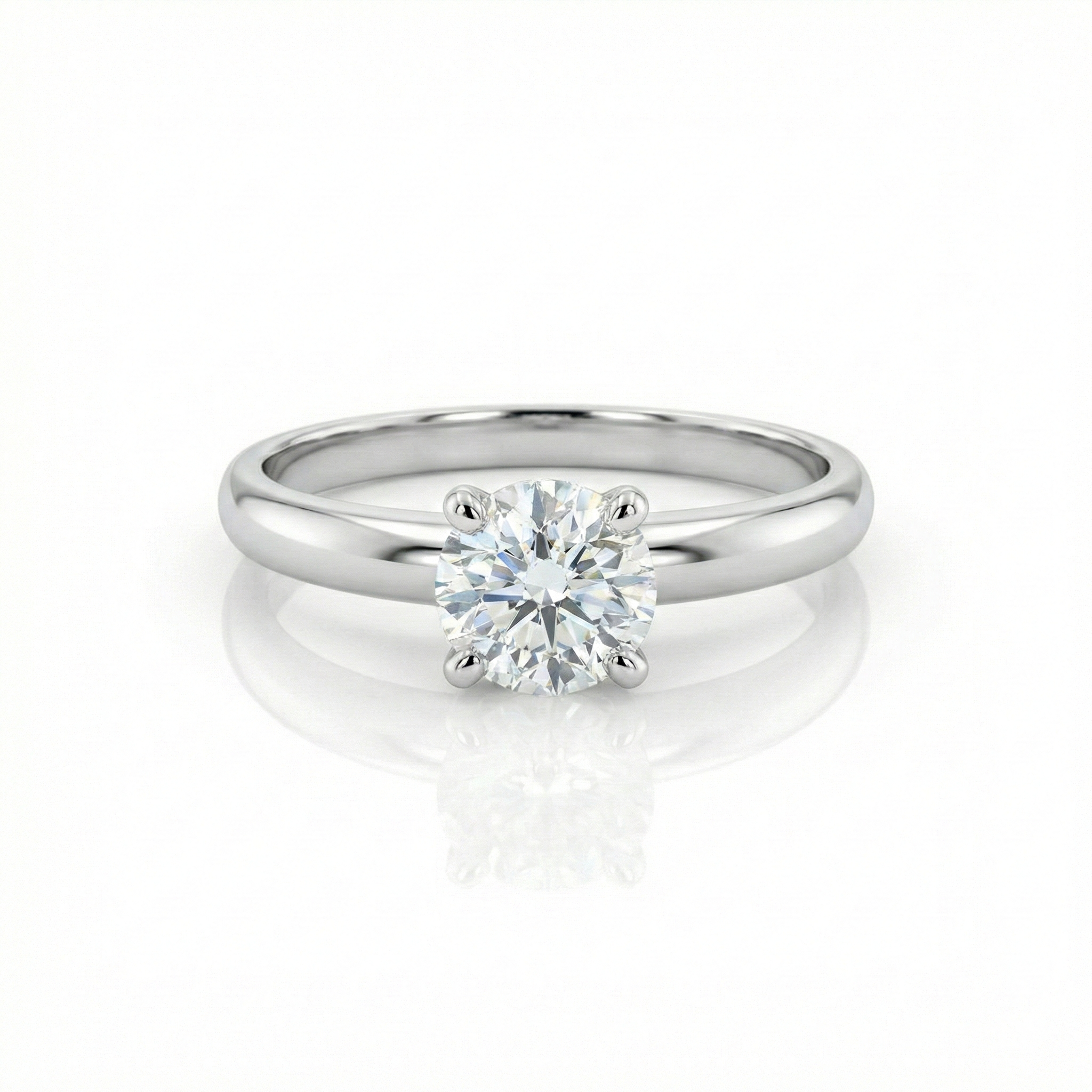 Diamond ring on a white background
