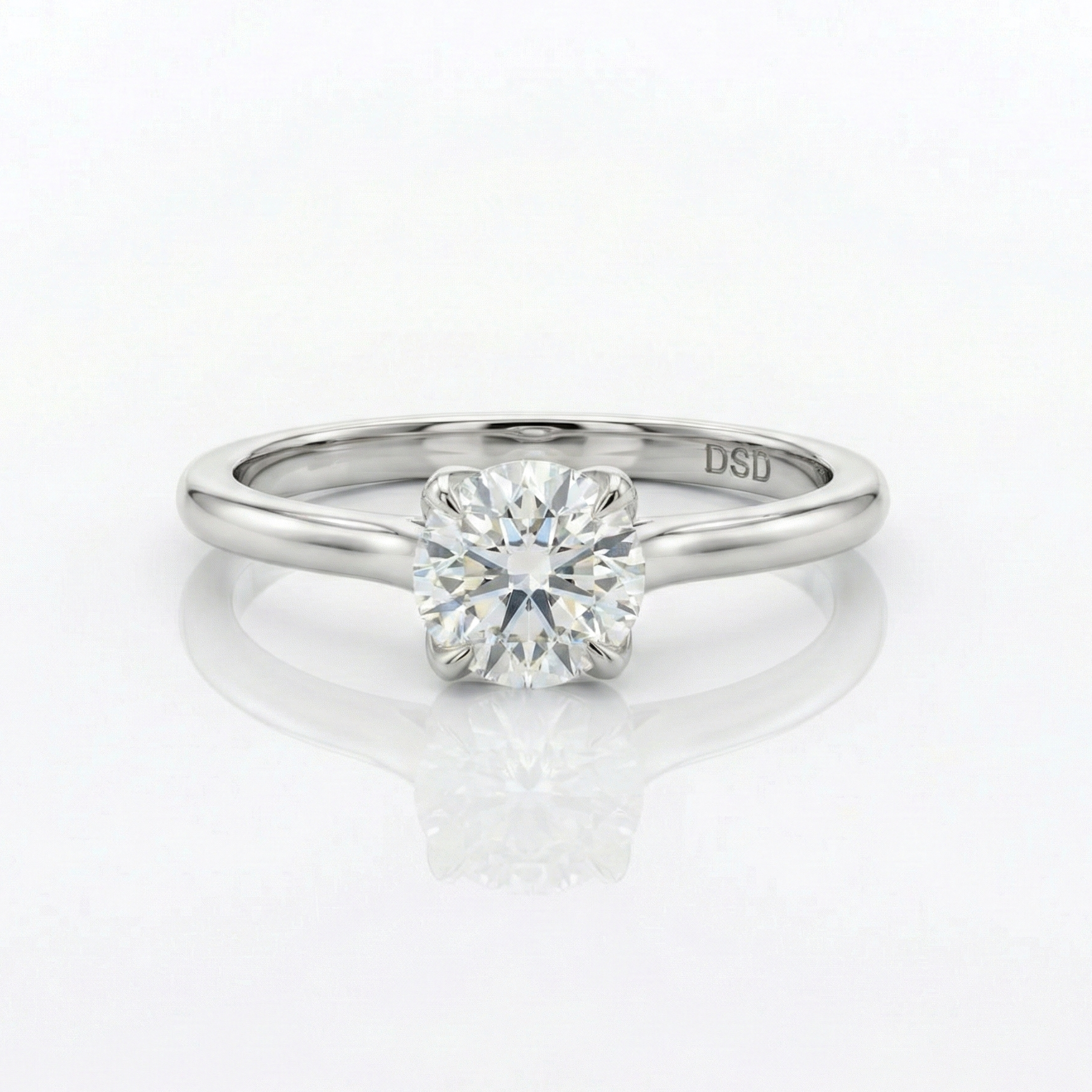 Diamond ring on a white background