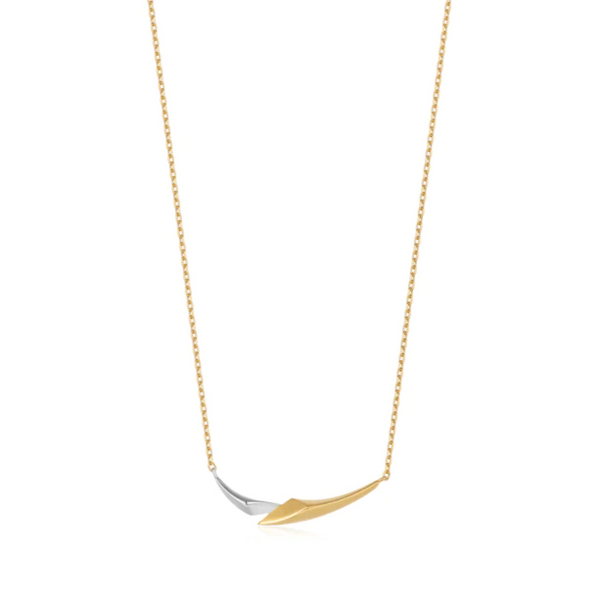 Ania Haie Two-Tone White and Yellow Gold-Plated Arrow Chain Necklace