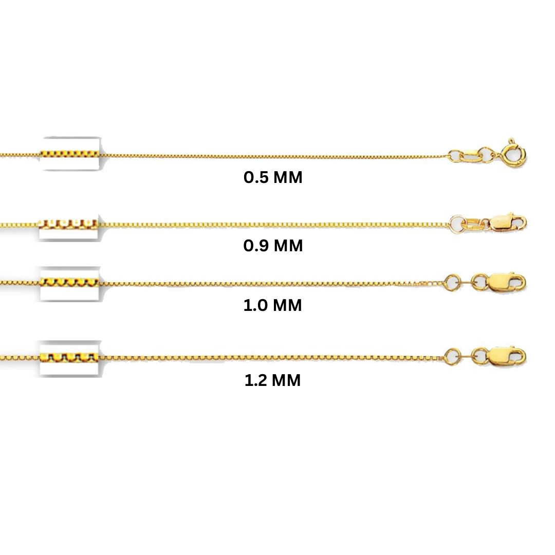 10K Yellow Gold 0.9MM Diamond-Cut Box Chain