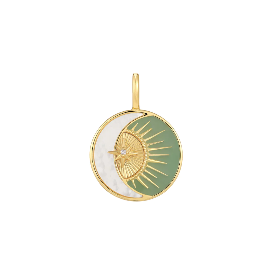 Ania Haie Gold-Plated Eclipse Mother of Pearl & Enamel Charm