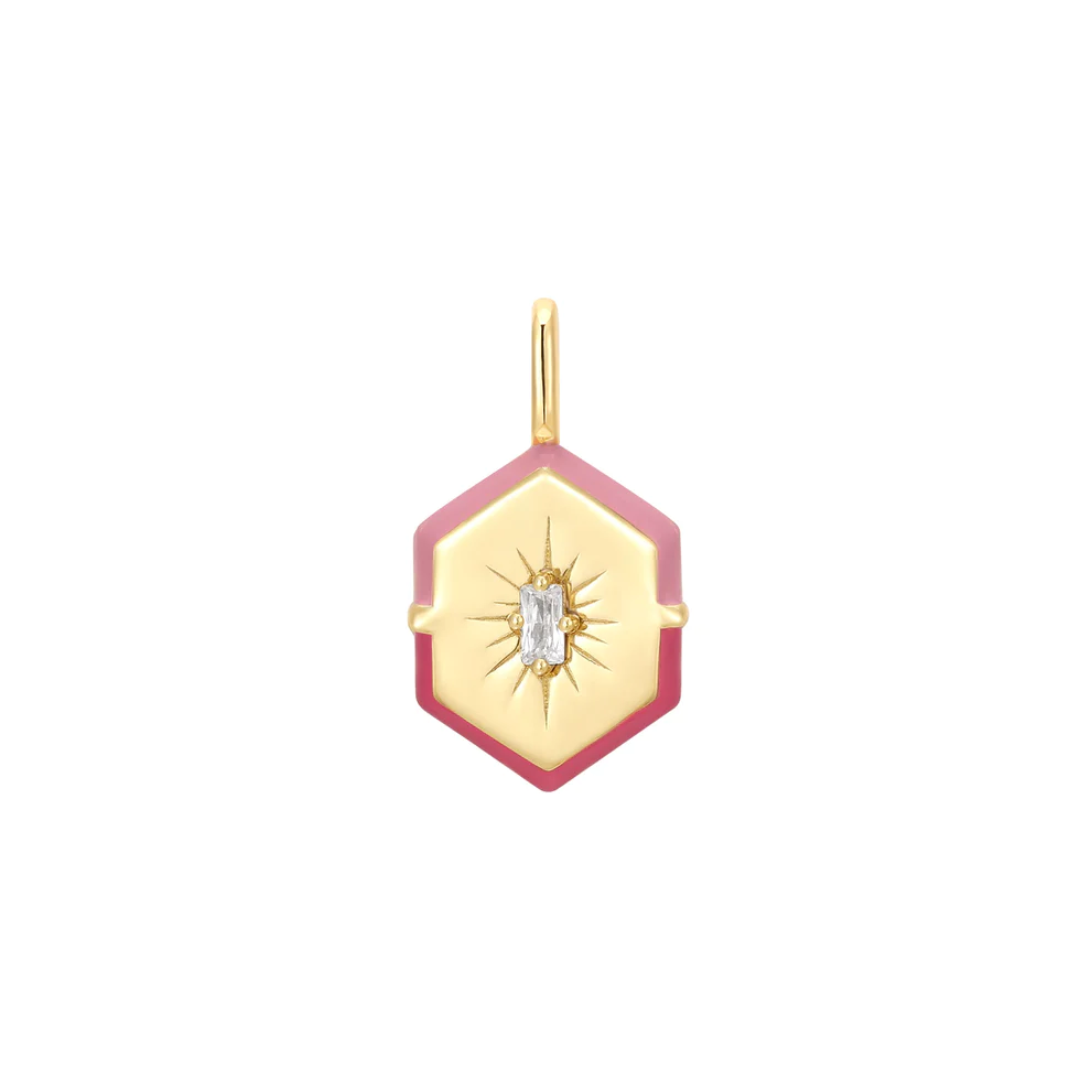 Ania Haie Gold-Plated Enamel Hexagon Charm