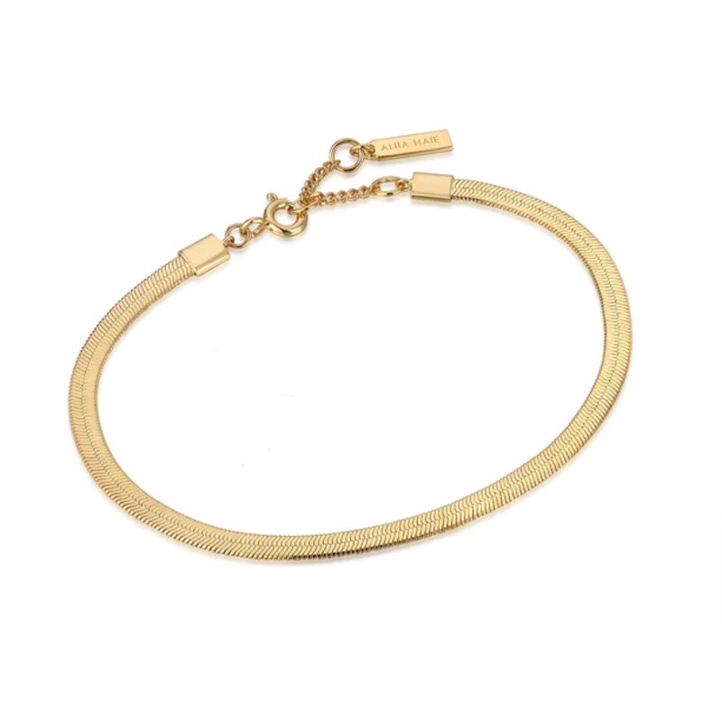 Ania Haie 14K Yellow Gold-Plated Flat Herringbone Chain Bracelet