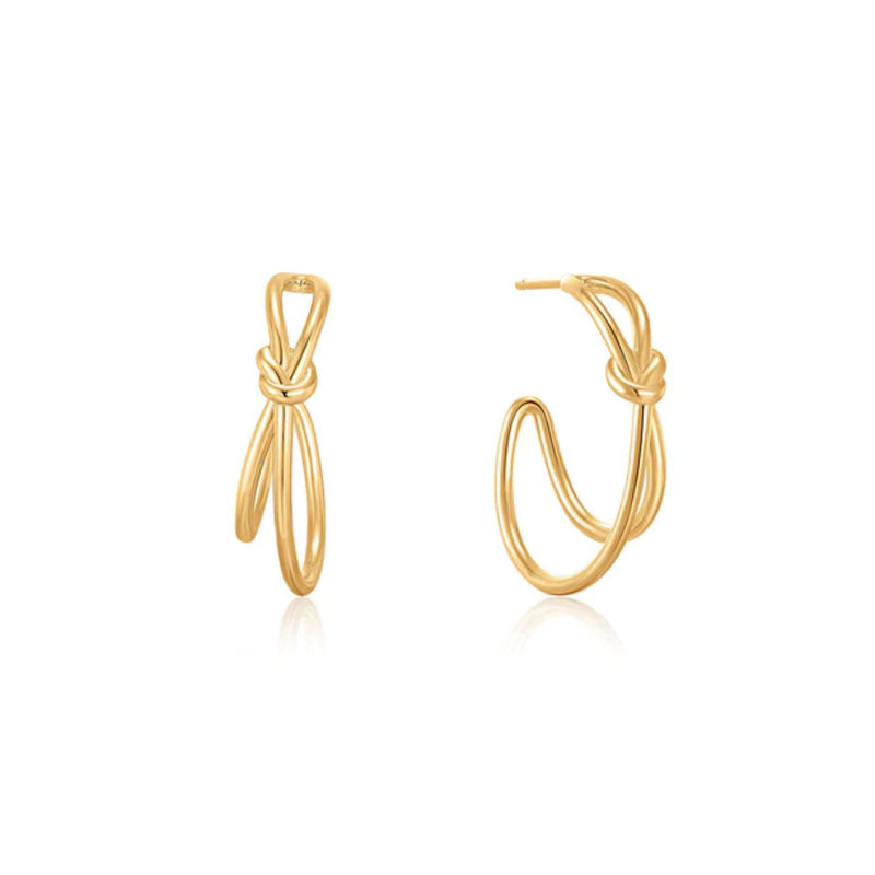 Ania Haie 14K Yellow Gold-Plated Knot Hoop Earrings