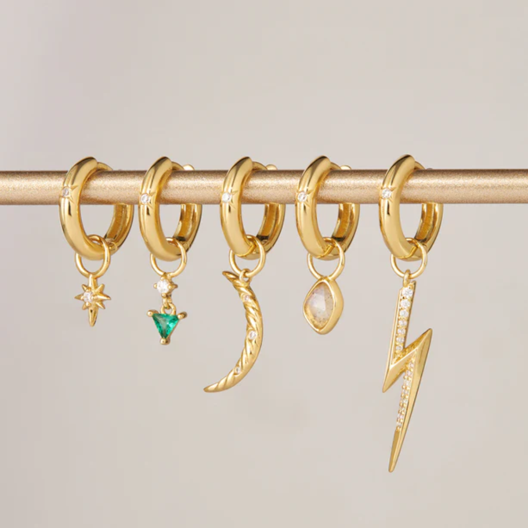 Ania Haie 14K Yellow Gold-Plated Sparkle Drop Green Earring Charm
