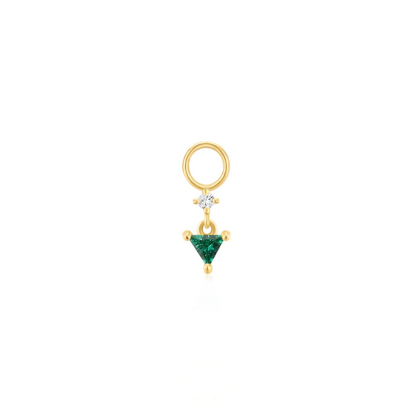 Ania Haie 14K Yellow Gold-Plated Sparkle Drop Green Earring Charm