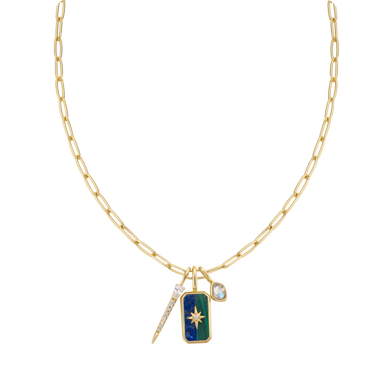 Ania Haie 14K Yellow Gold-Plated Blue and Green Star Tag Charm
