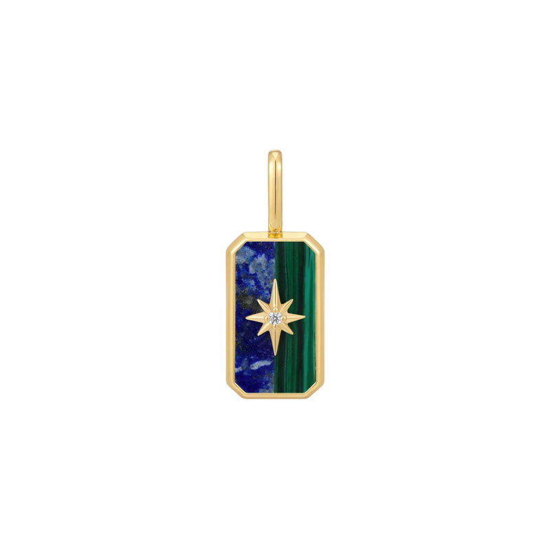 Ania Haie 14K Yellow Gold-Plated Blue and Green Star Tag Charm