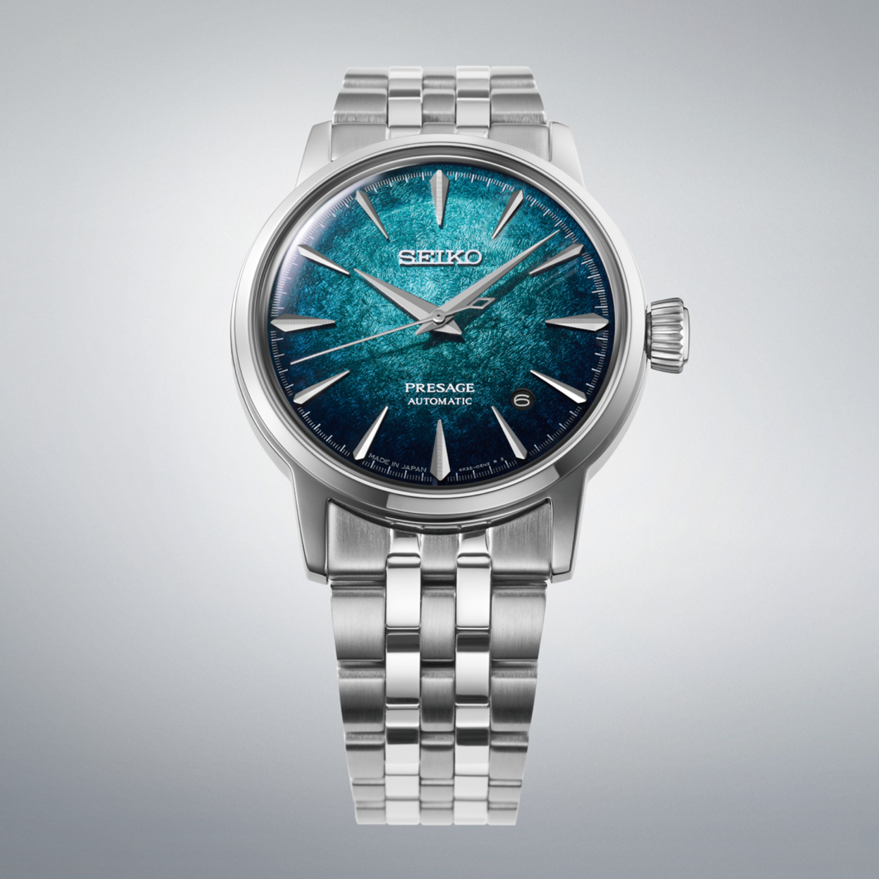 SEIKO Presage Cocktail Time Automatic Stainless Steel Iridescent Blue Dial Watch
