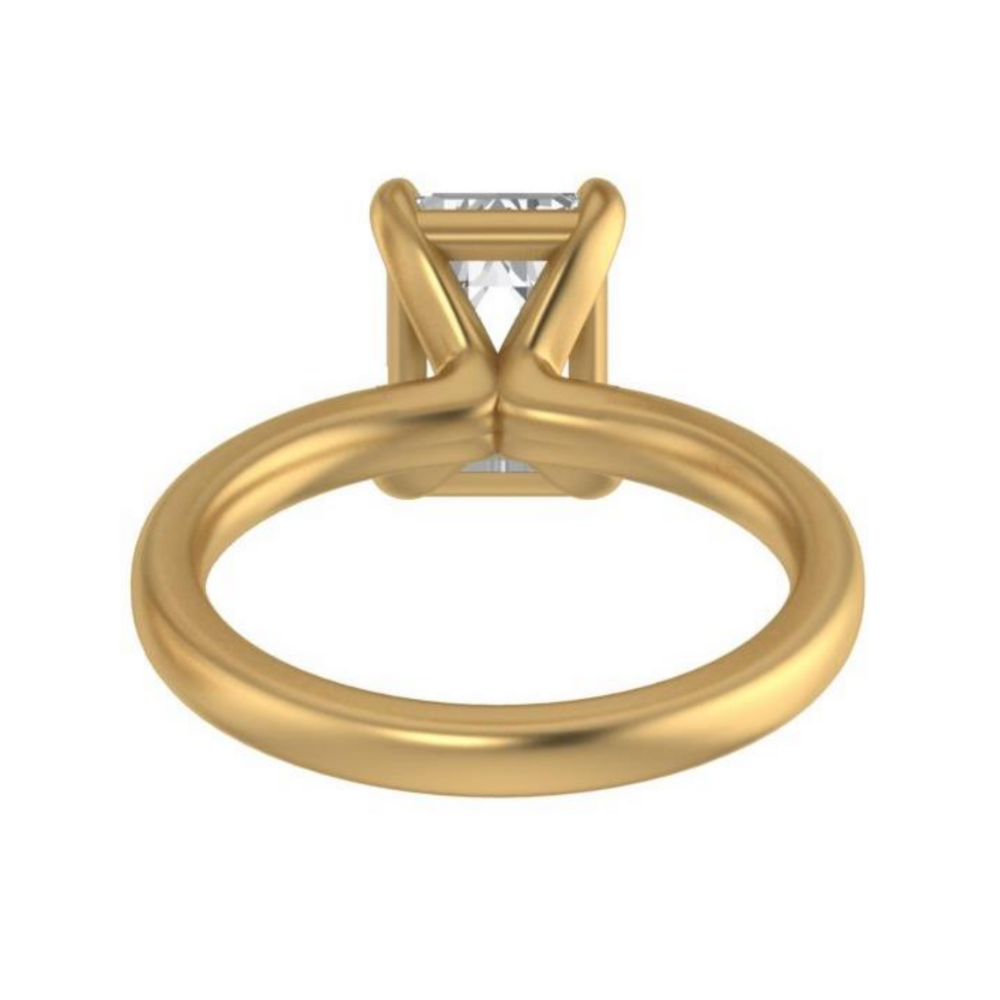 The "Carmella" — 14K Yellow Gold Certified 2.58CT. Lab-Grown Diamond Emerald-Cut Ideal Solitaire Engagement Ring