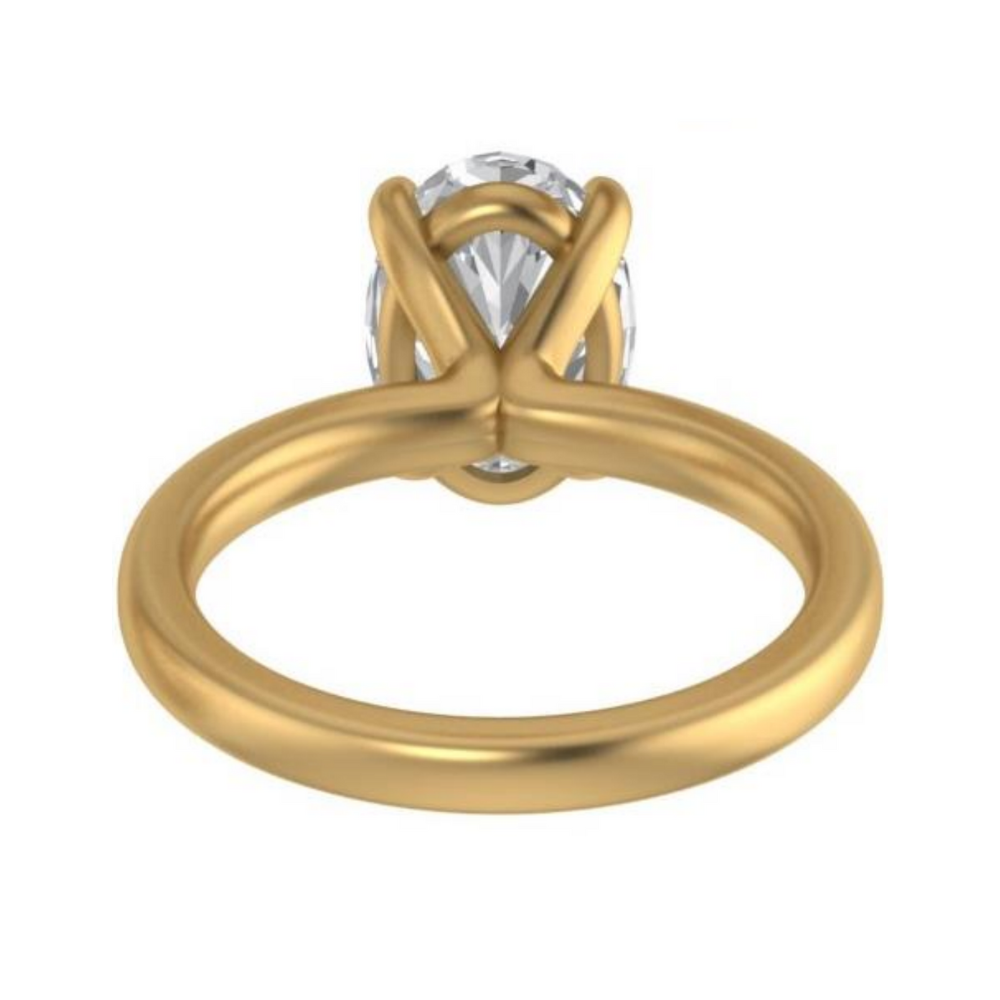 The "Mia" — 14K Yellow Gold Certified 2.58CT. Lab-Grown Diamond Oval-Cut Ideal Solitaire Engagement Ring