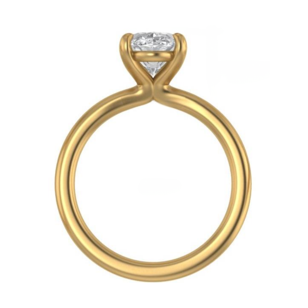The "Mia" — 14K Yellow Gold Certified 2.58CT. Lab-Grown Diamond Oval-Cut Ideal Solitaire Engagement Ring