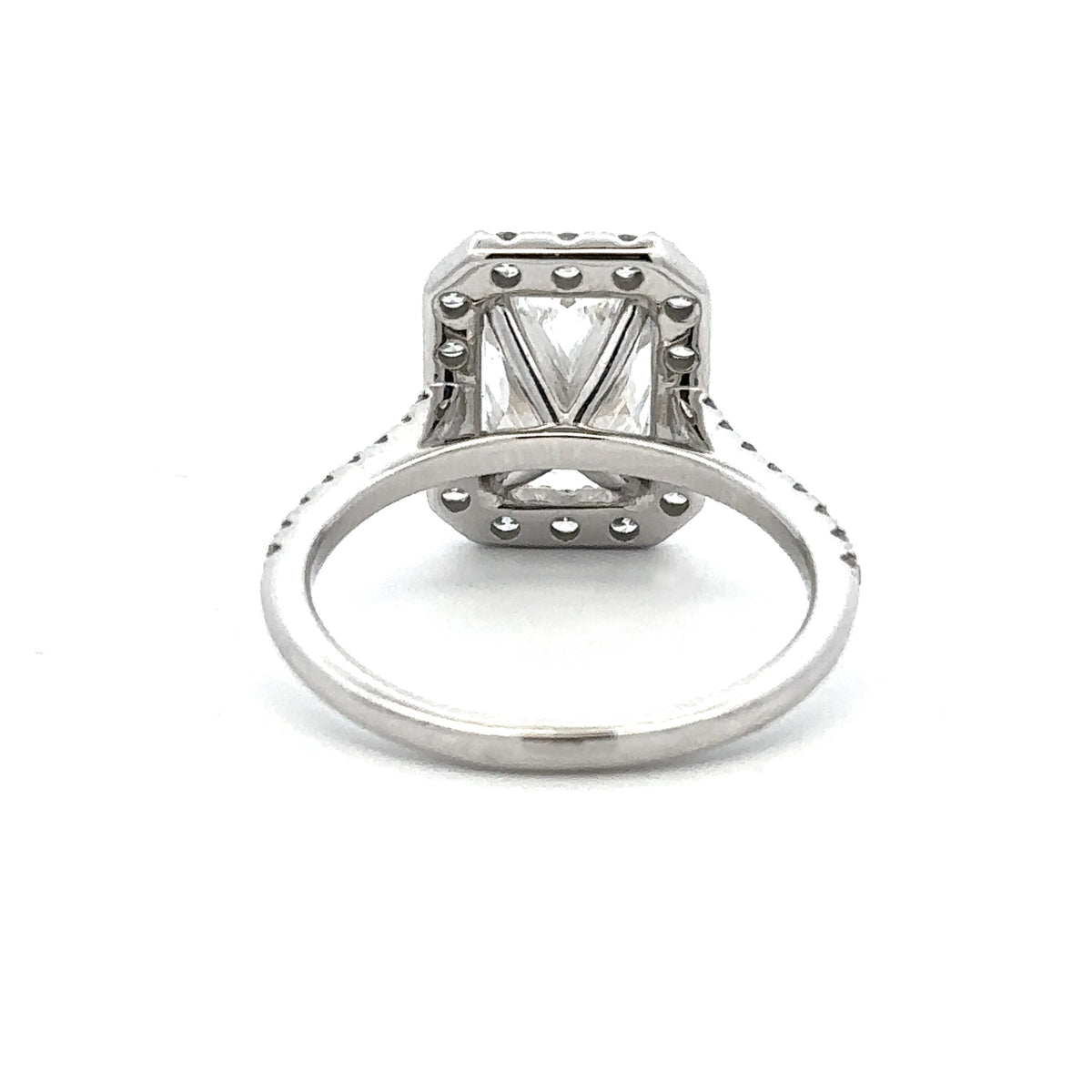 The "Nova" — Certified 14K White Gold 2.78CTW. Lab-Grown Diamond Radiant Halo Accented Engagement Ring