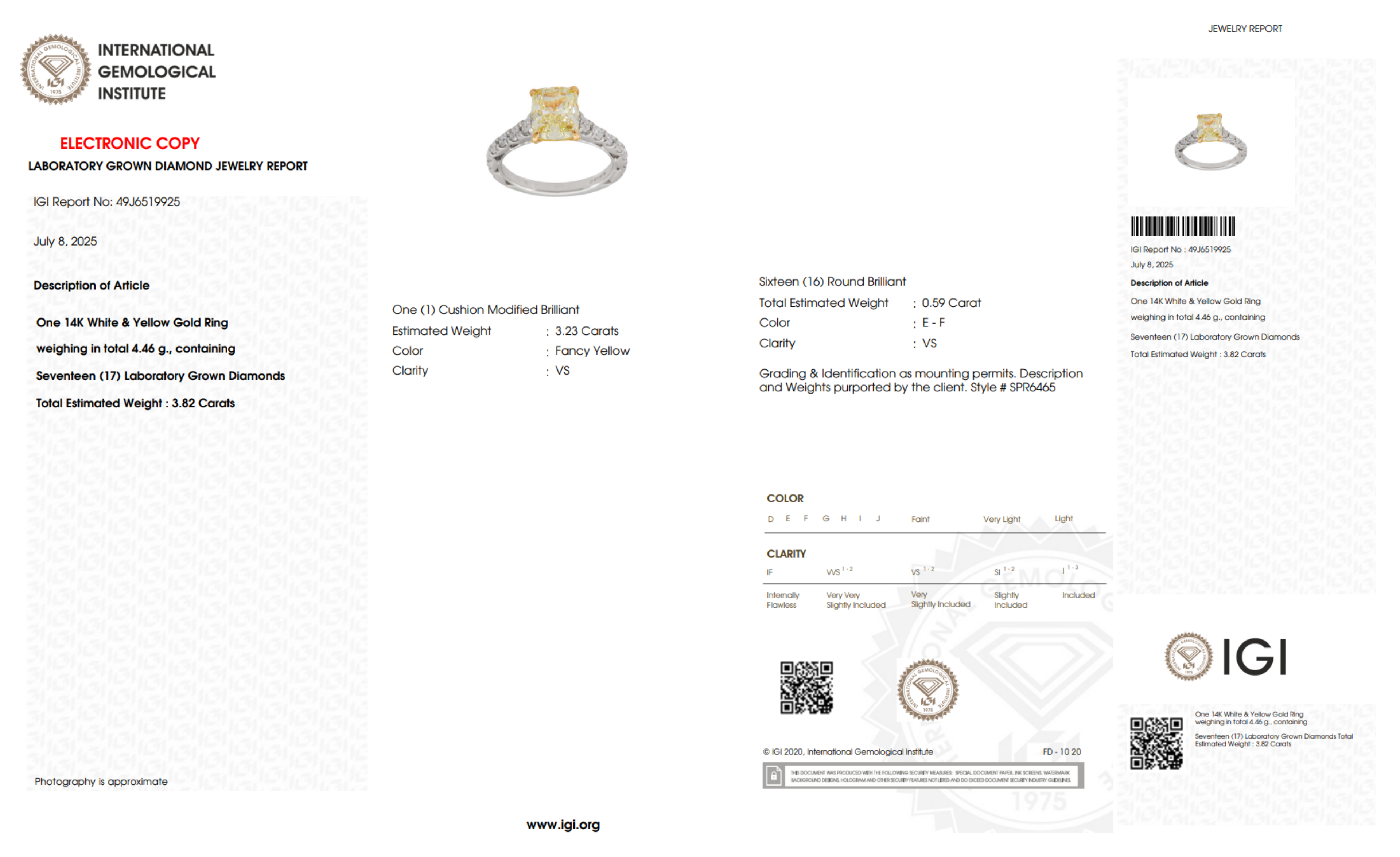 The "Sienna" — Certified 14K Gold Two-Tone 3.50CTW. Elongated Cushion-Cut Lab-Grown Diamond Accented Engagement Ring