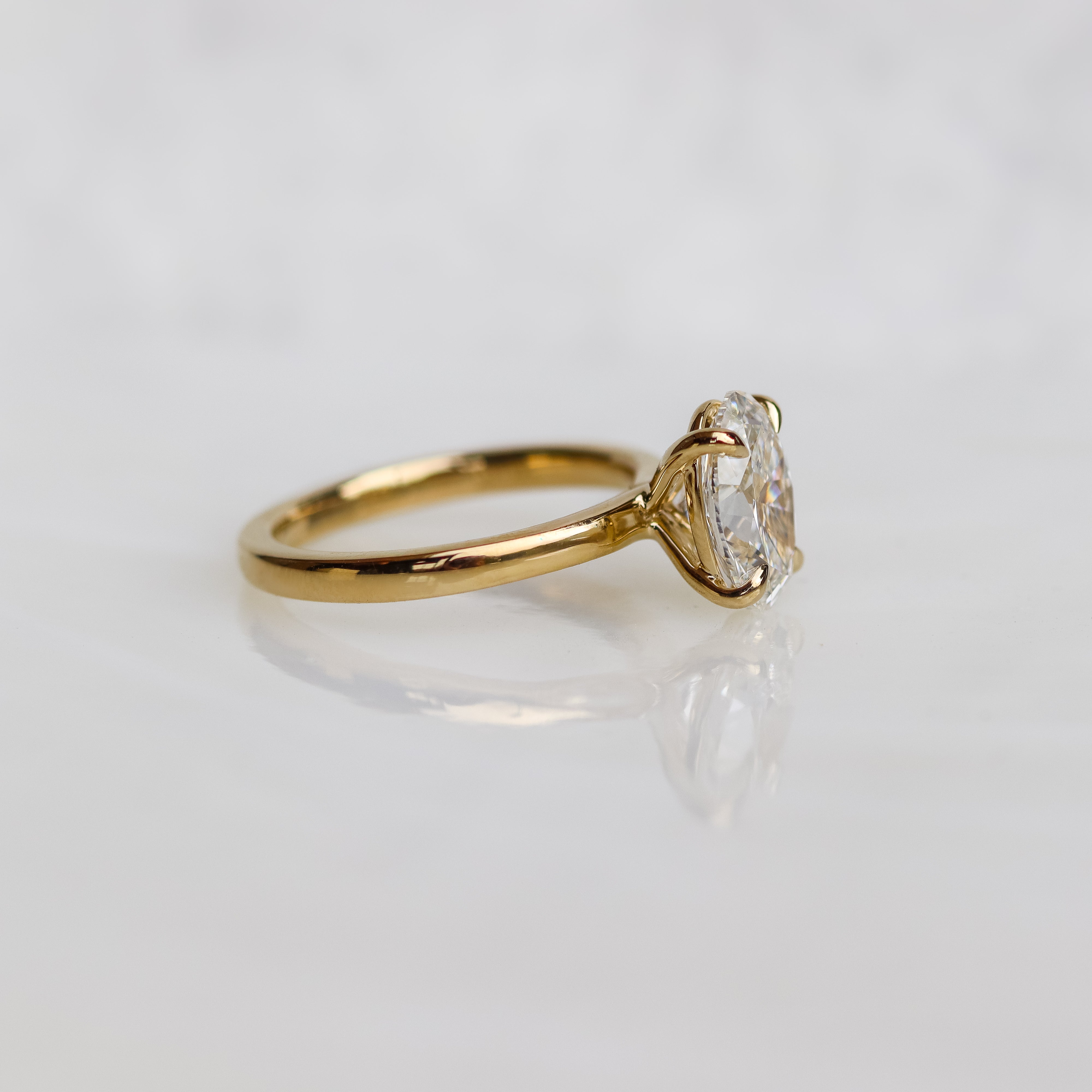 The "Mia" — 14K Yellow Gold Certified 2.58CT. Lab-Grown Diamond Oval-Cut Ideal Solitaire Engagement Ring