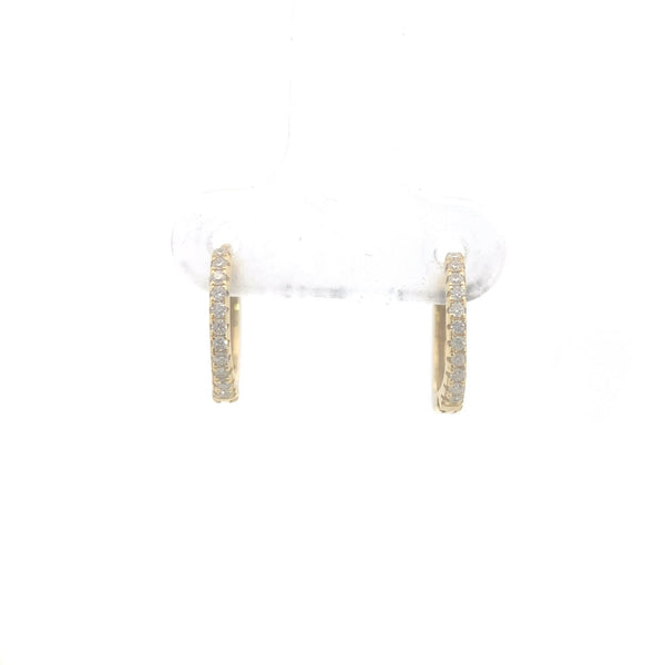 Yellow Gold-Plated Sterling Silver 1/4CT. Petite Moissanite Hoops