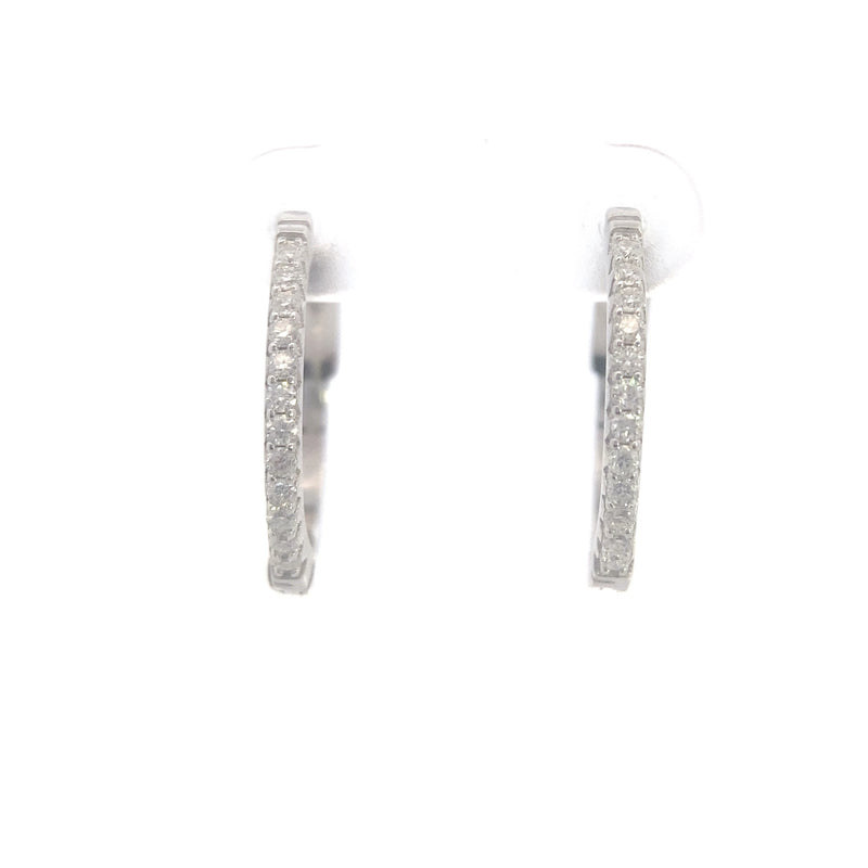 Sterling Silver 2CT. Locking Moissanite Hoops