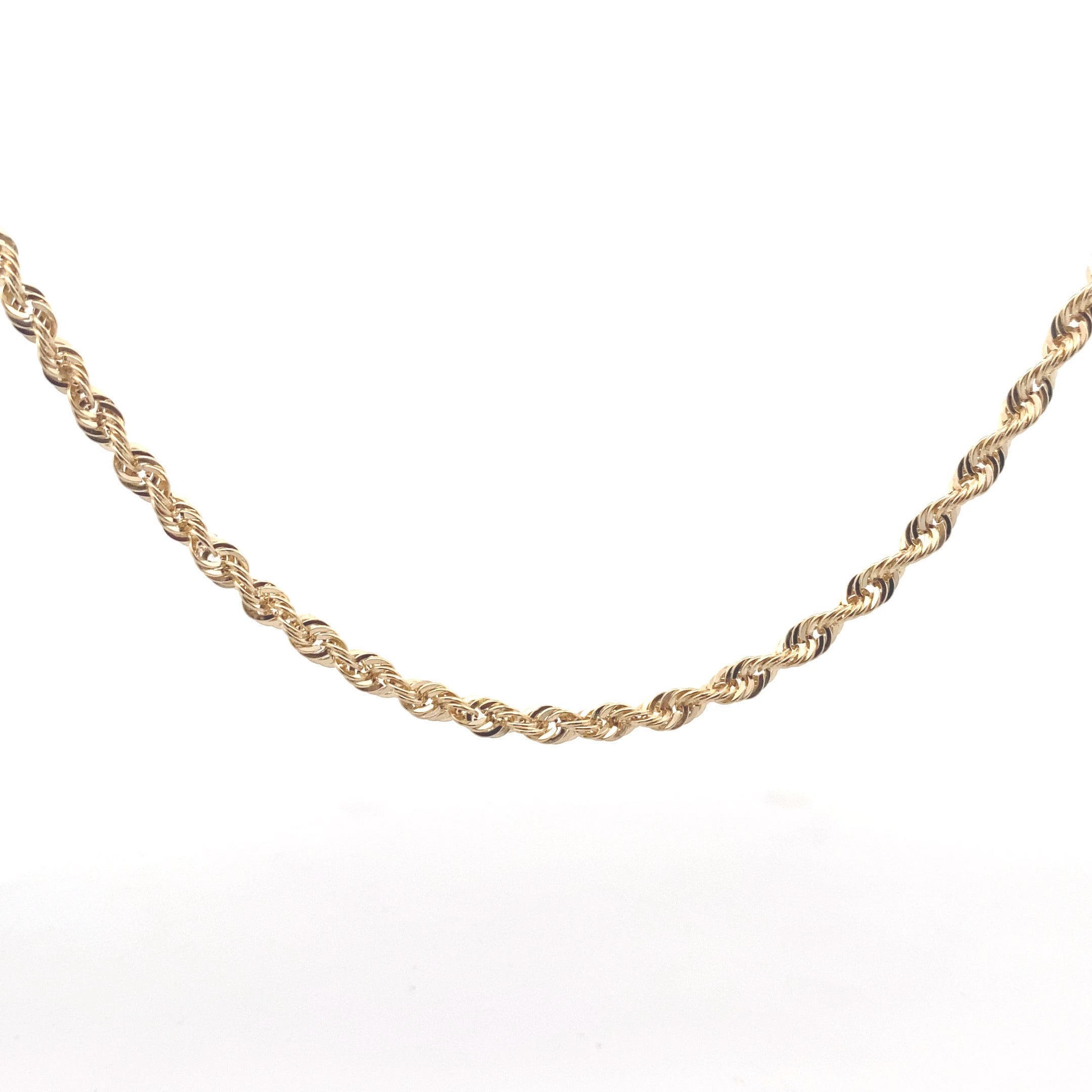 10K Yellow Gold 4MM Hollow Rope 20" Chain