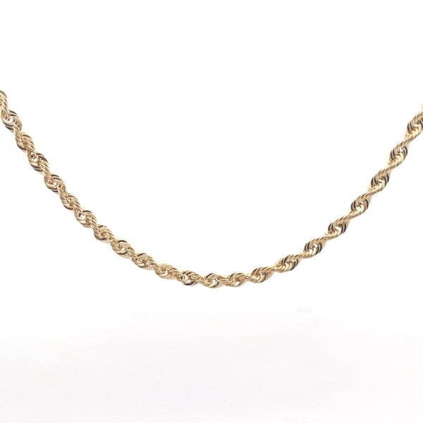 10K Yellow Gold 4MM Hollow Rope 20" Chain