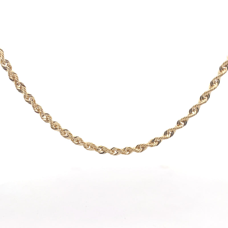 10K Yellow Gold 4MM Hollow Rope 22" Chain