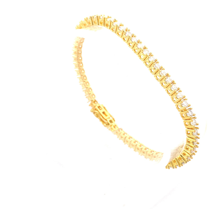 Yellow Gold-Plated 4-1/2CT. Moissanite Tennis Bracelet