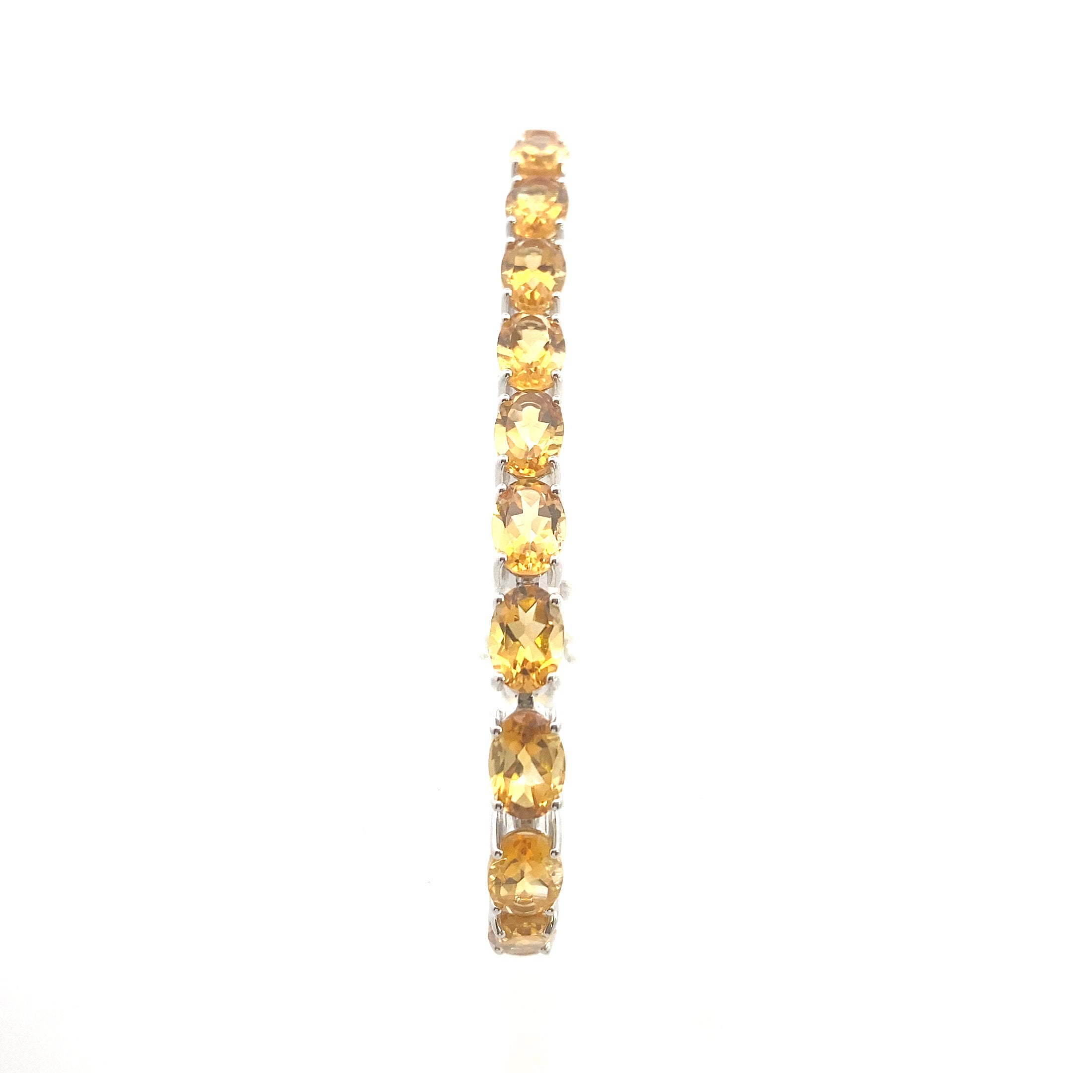 Sterling Silver 14CT. Oval-Cut Citrine Tennis Bracelet