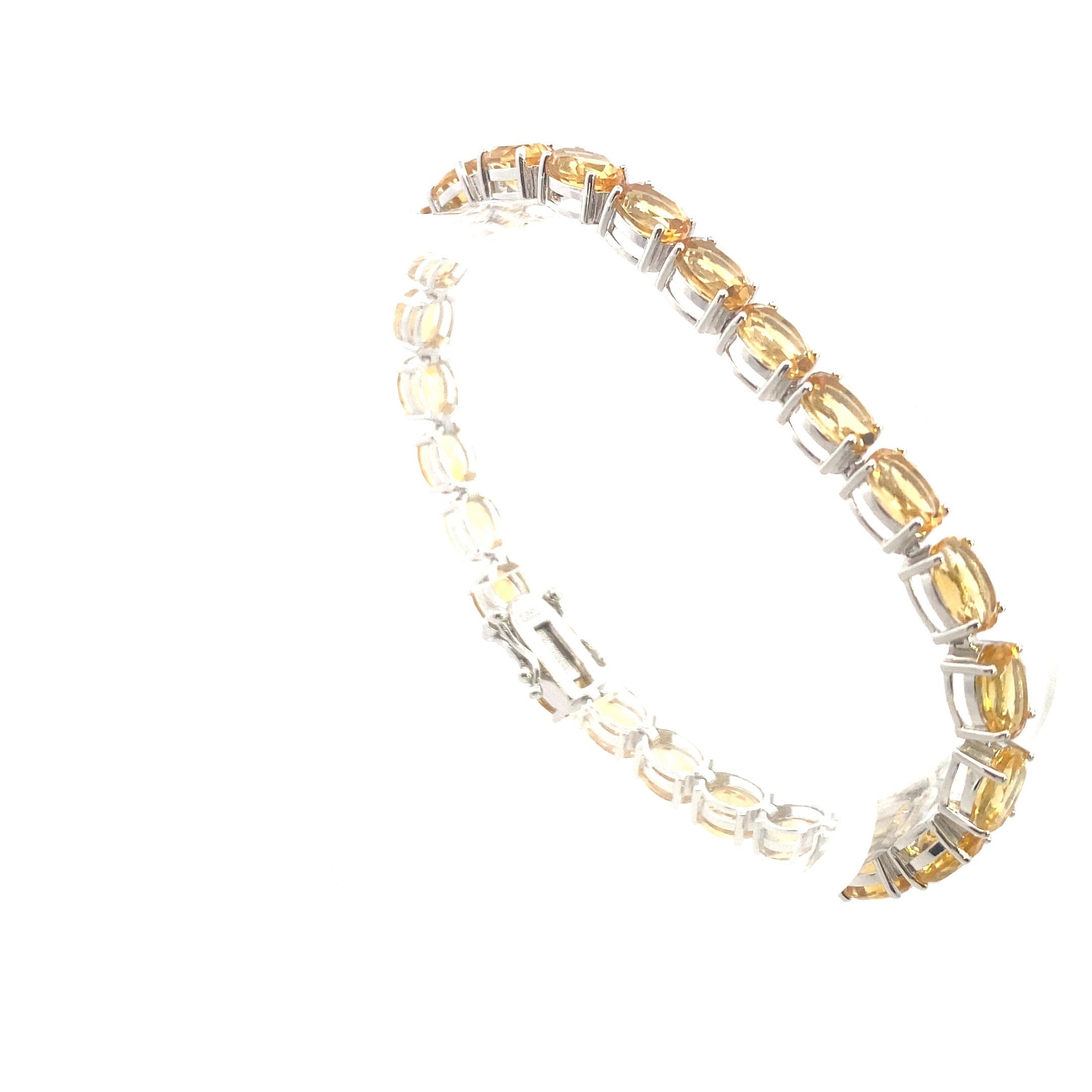 Sterling Silver 14CT. Oval-Cut Citrine Tennis Bracelet