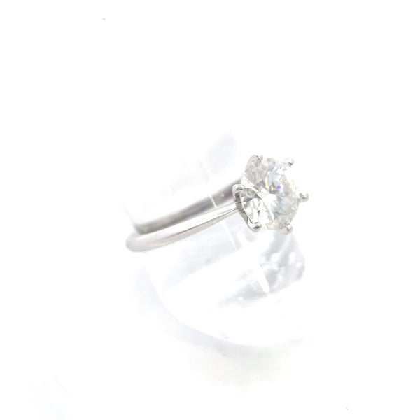14K White Gold 2CT. Brilliant-Cut Moissanite Engagement Ring