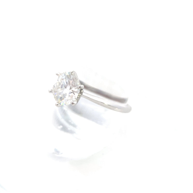 14K White Gold 2CT. Brilliant-Cut Moissanite Engagement Ring