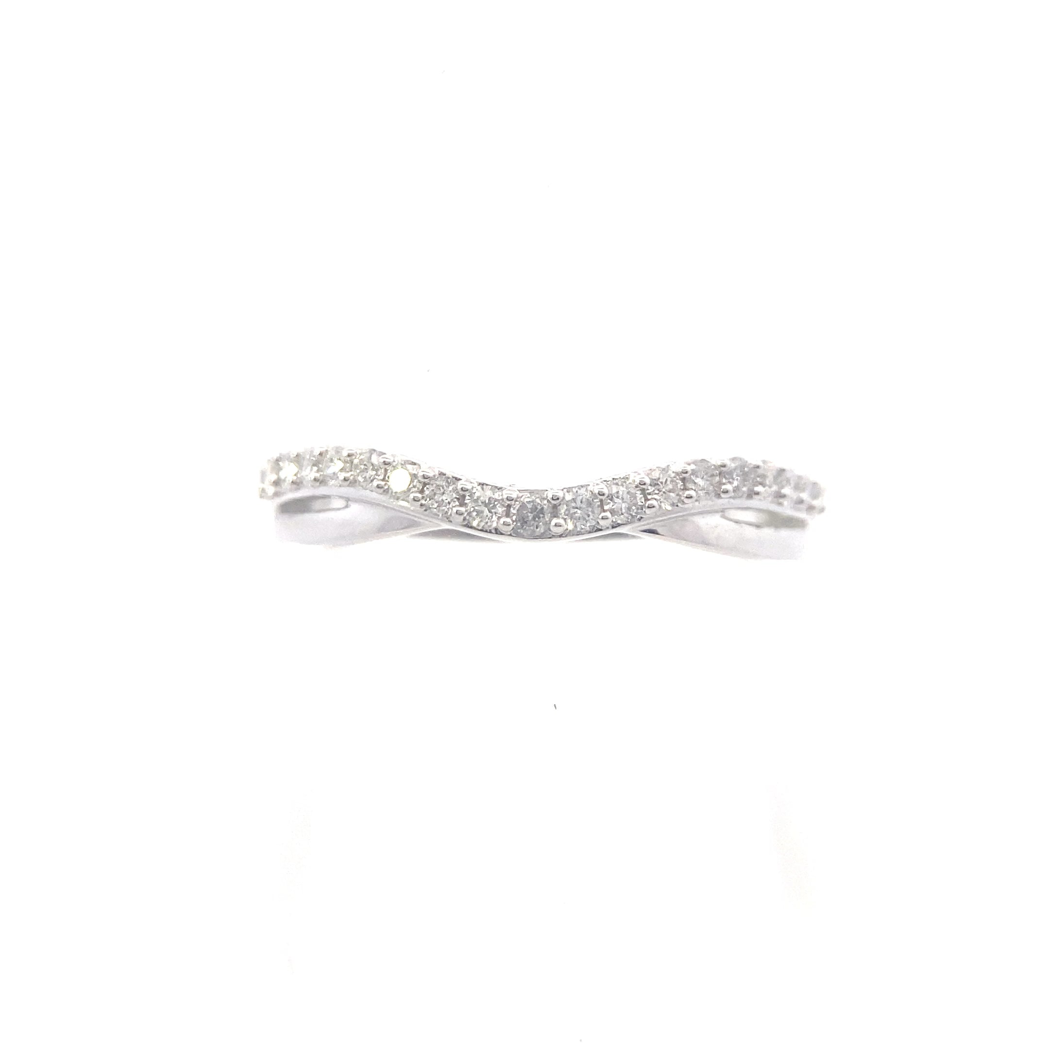 10K White Gold 1/4CT. Diamond Curve Band