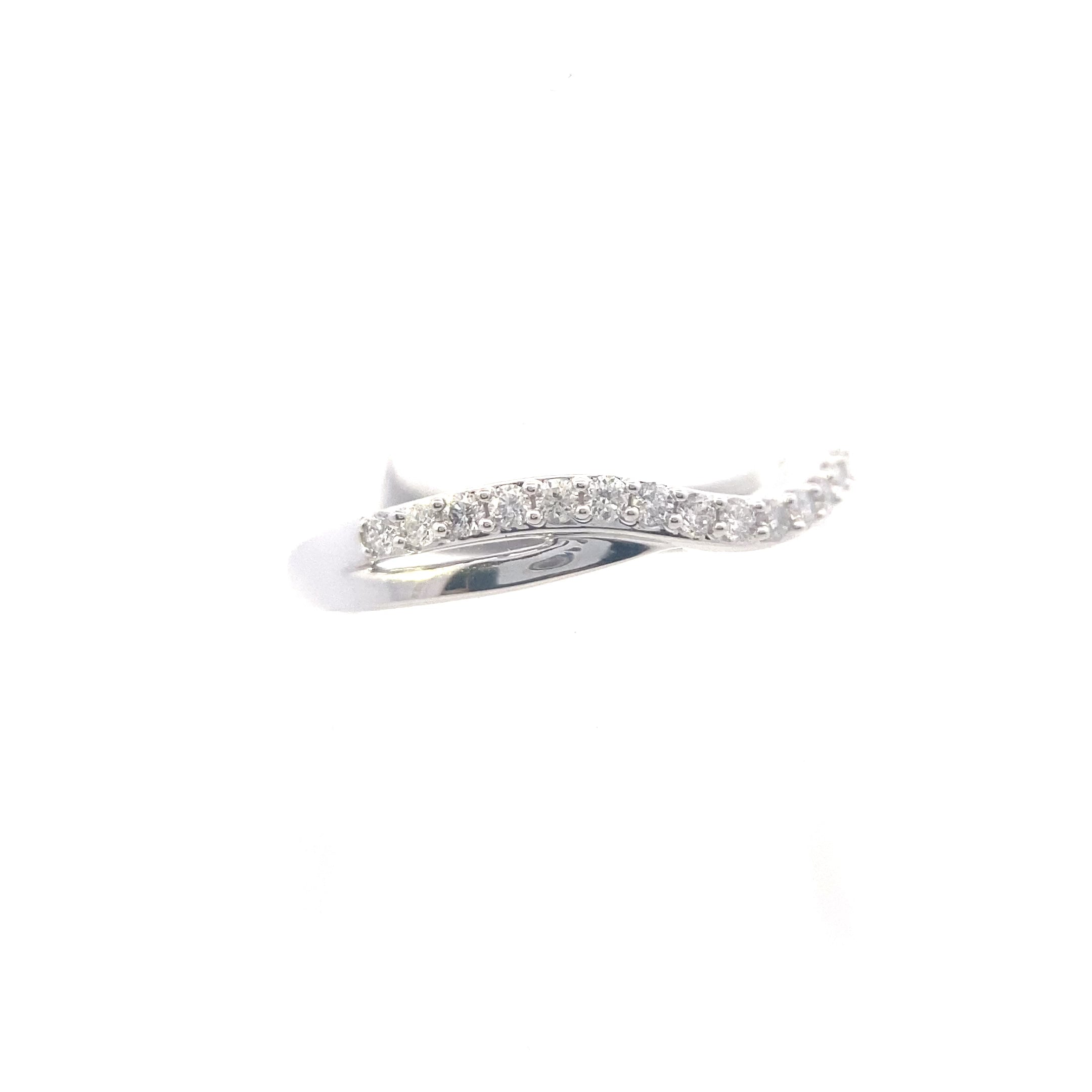 10K White Gold 1/4CT. Diamond Curve Band